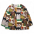 Vintage Blouse Anni '90 a Fantasia Retrò Moraure Stampa a Foulard Blusa Retrò XL Multicolore Poliestere