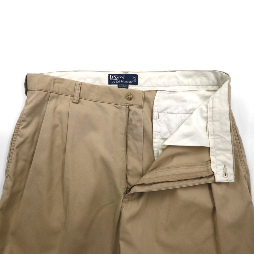 Polo by Ralph Lauren anni '90 HAMMOND PANT Chino Polo 2 Pieghe Pantaloni Chino Larghi L Beige Cotone