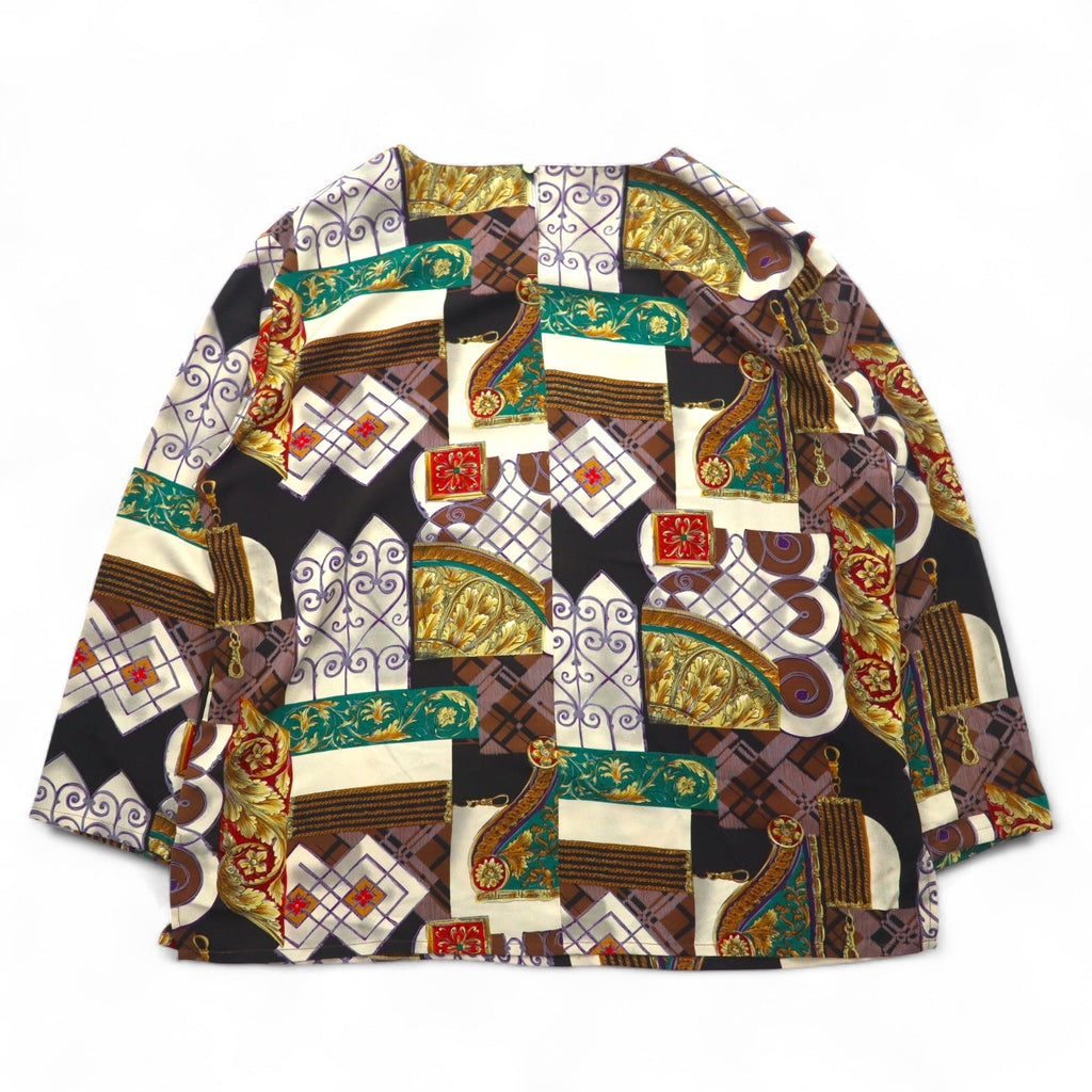 Vintage Blouse Anni '90 a Fantasia Retrò Moraure Stampa a Foulard Blusa Retrò XL Multicolore Poliestere