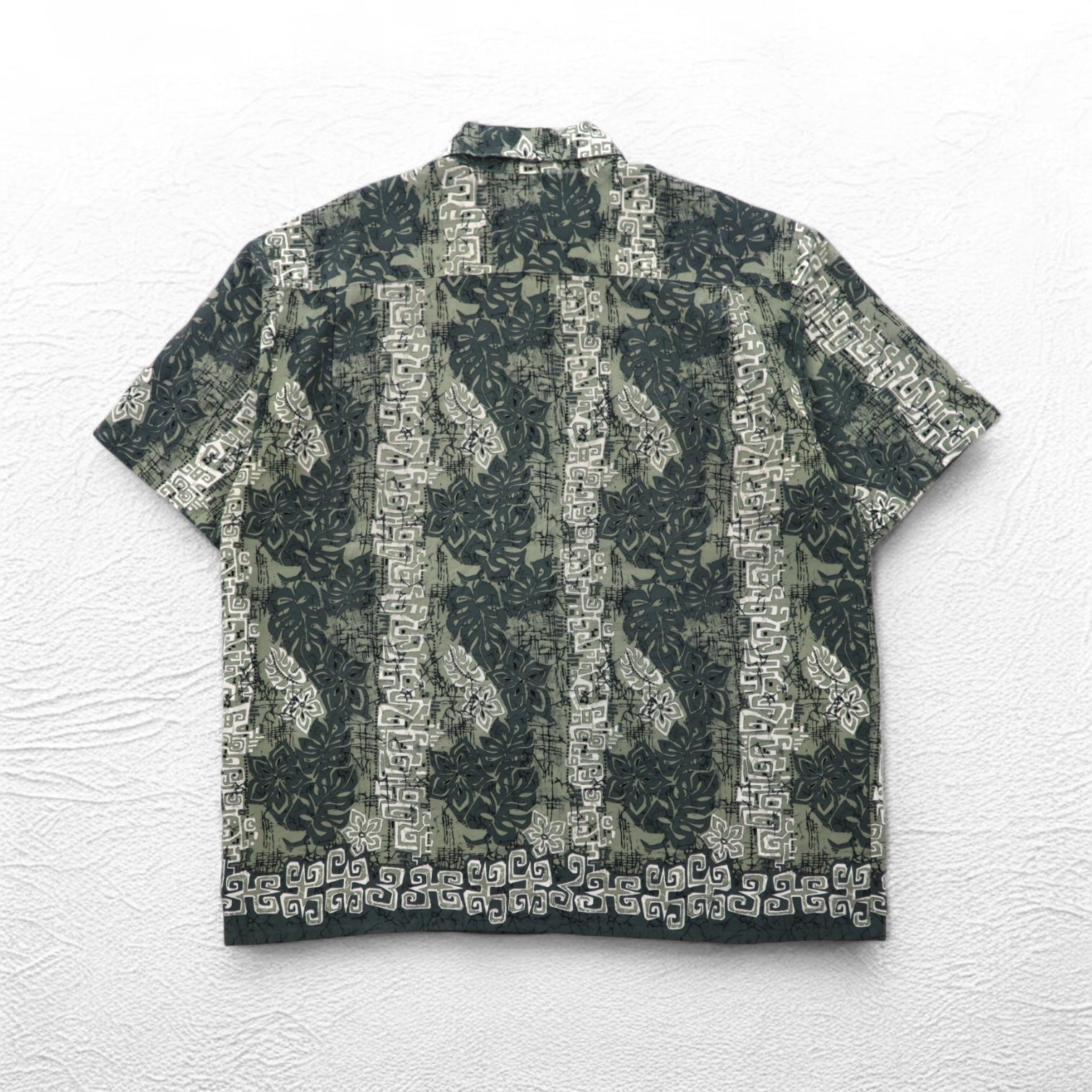 Vintage 90s Hawaiian Shirt 90年代 OXIDE アロハシャツ XL ビッグサイズ カーキ ポリエステル 総柄