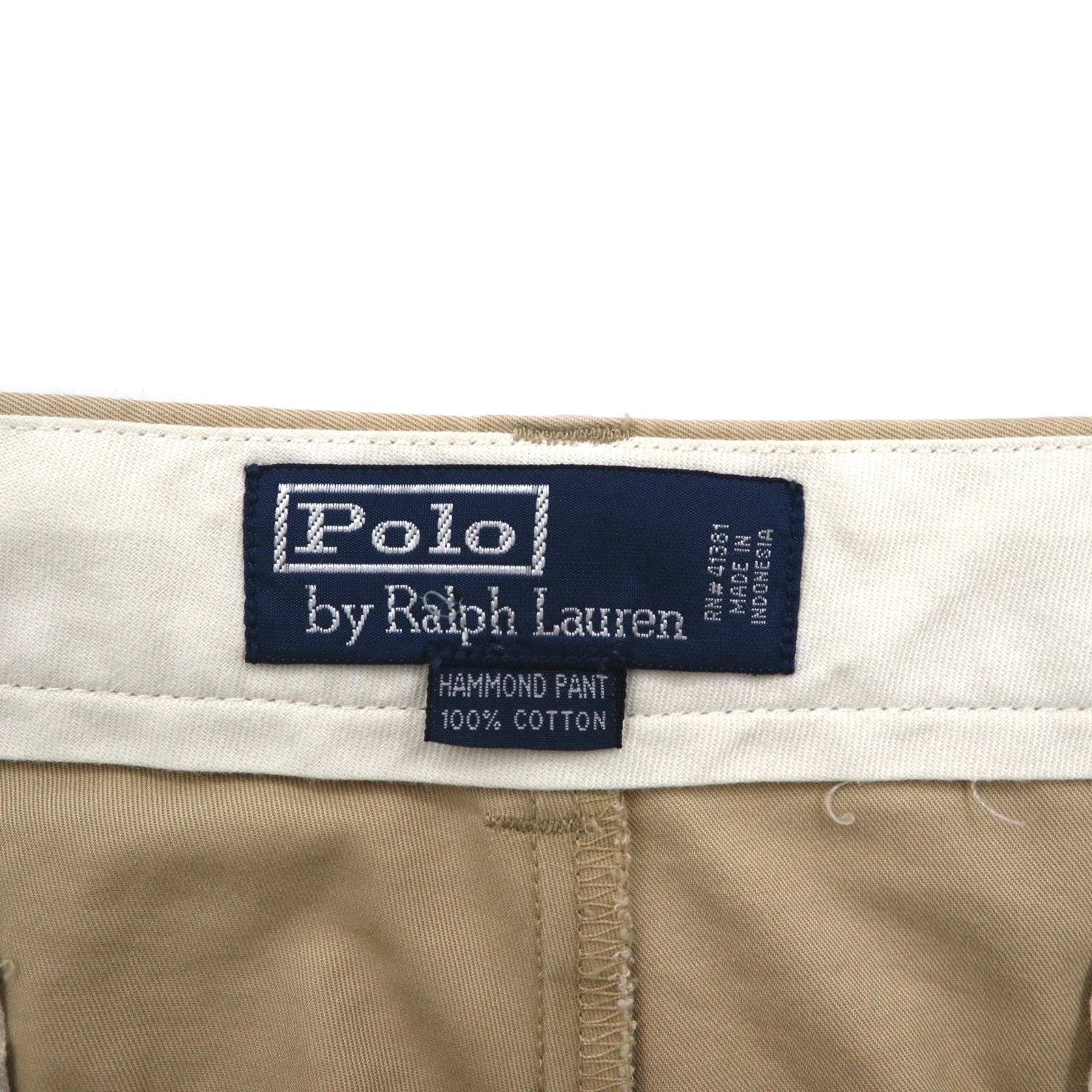 Polo by Ralph Lauren anni '90 HAMMOND PANT Chino Polo 2 Pieghe Pantaloni Chino Larghi L Beige Cotone