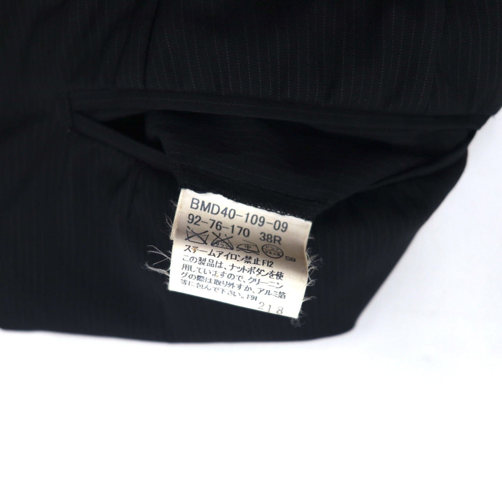 BURBERRY BLACK LABEL Abito 3 pezzi M nero a righe BMD40-109-09 Prodotto in Giappone