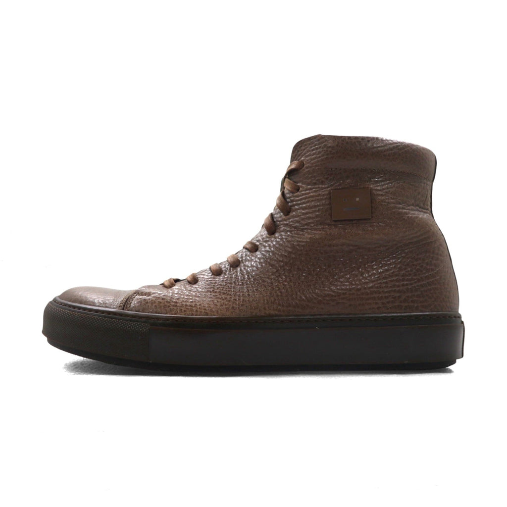 Acne Studios イタリア製 ハイカット レザー スニーカー 26cm ブラウン シボ革 Adrian High FG