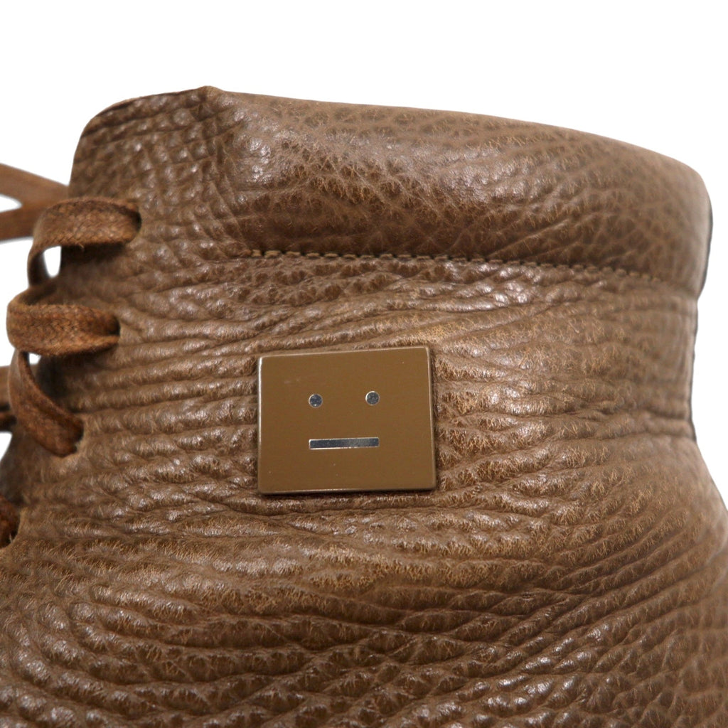 Acne Studios イタリア製 ハイカット レザー スニーカー 26cm ブラウン シボ革 Adrian High FG