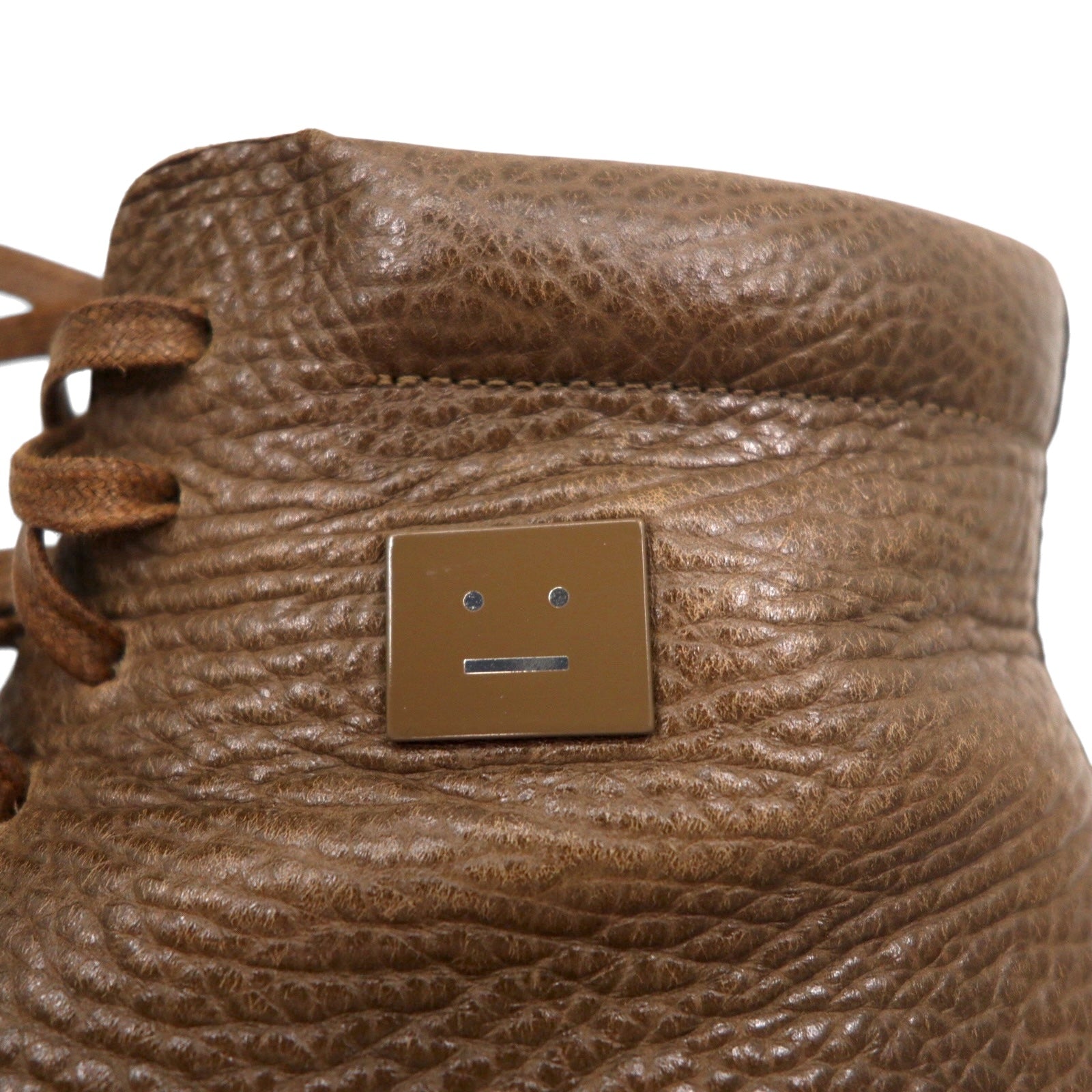 Acne Studios イタリア製 ハイカット レザー スニーカー 26cm ブラウン シボ革 Adrian High FG