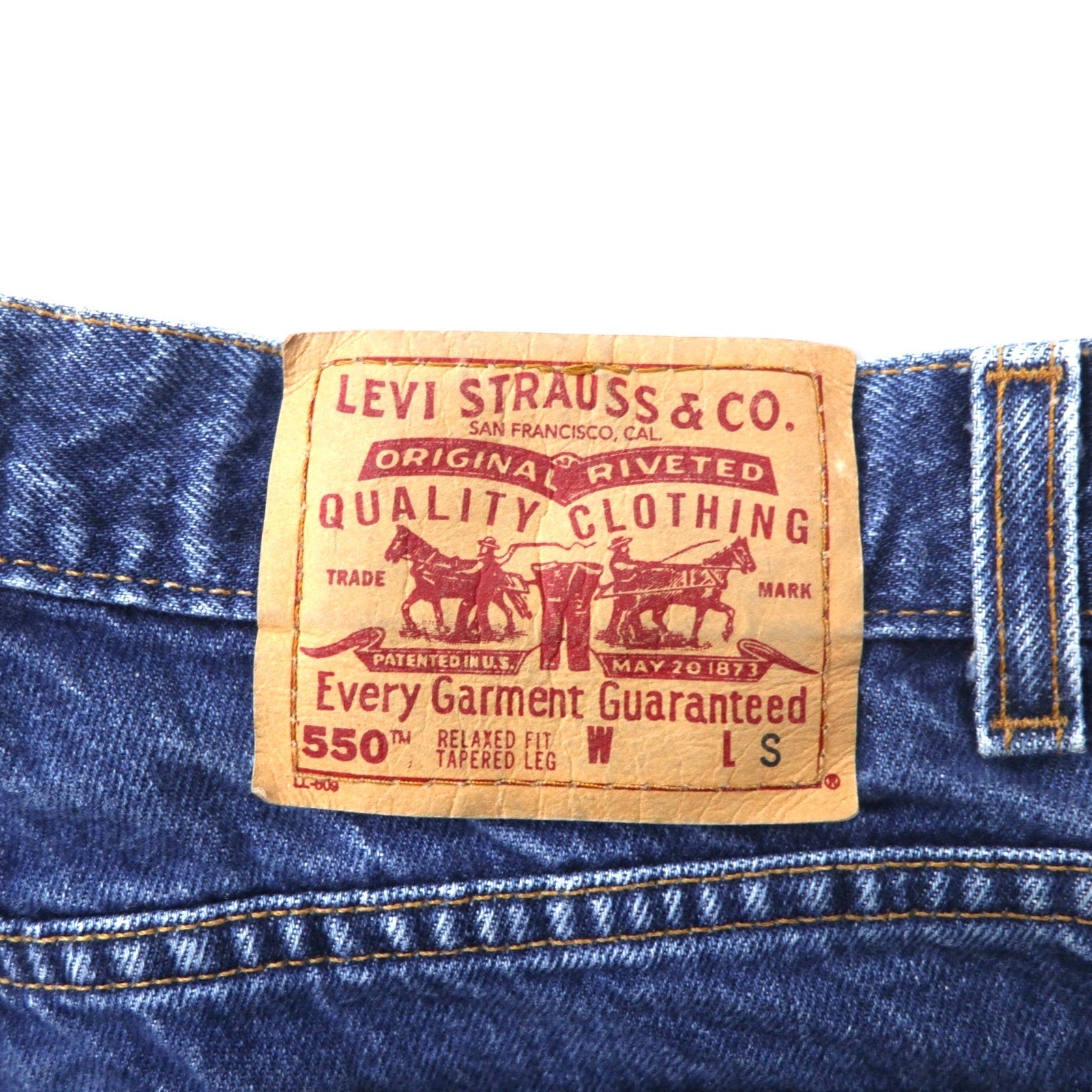 Levi's USA 550 Relaxed Fit Tapered Jeans 12 Blu Cotone Chiusura a Cerniera Bottone 512