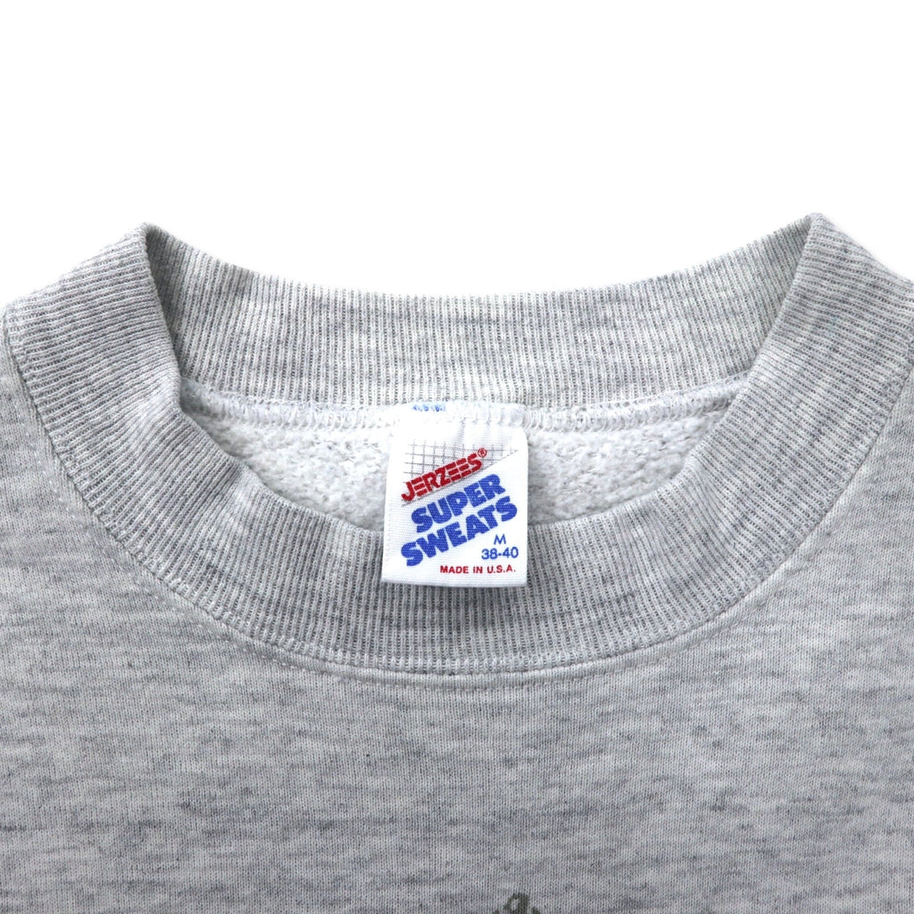 JERZEES USA製 90年代 SUPER SWEATS ユニオンジャック プリント スウェット M グレー コットン ENGLAND