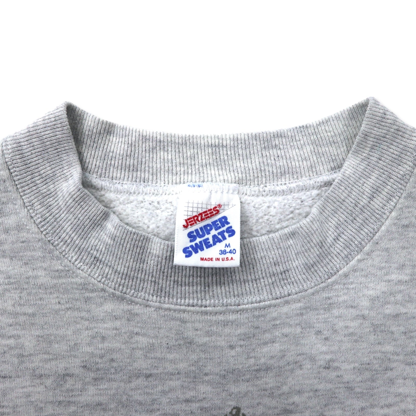 JERZEES Made in USA 90s SUPER SWEATS Stampa Union Jack Felpa M Grigio Cotone INGHILTERRA