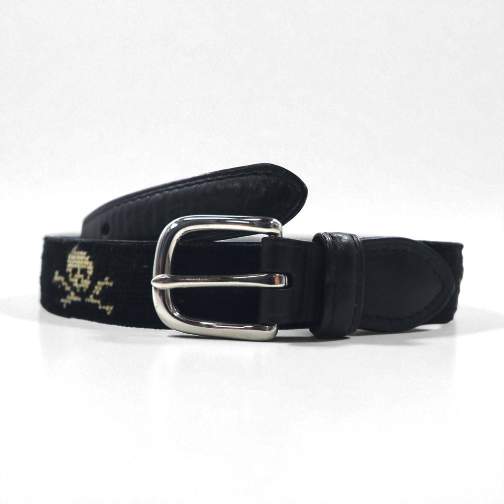 RUGBY Ralph Lauren スカル レザー  ベルト ブラック ウール シルバー バックル
