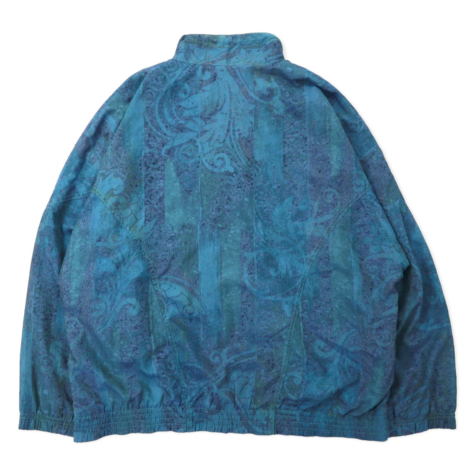 Giacca a vento in nylon Jean Leduc Sport anni '80 fantasia all-over, taglia 42, colore verde, poliestere