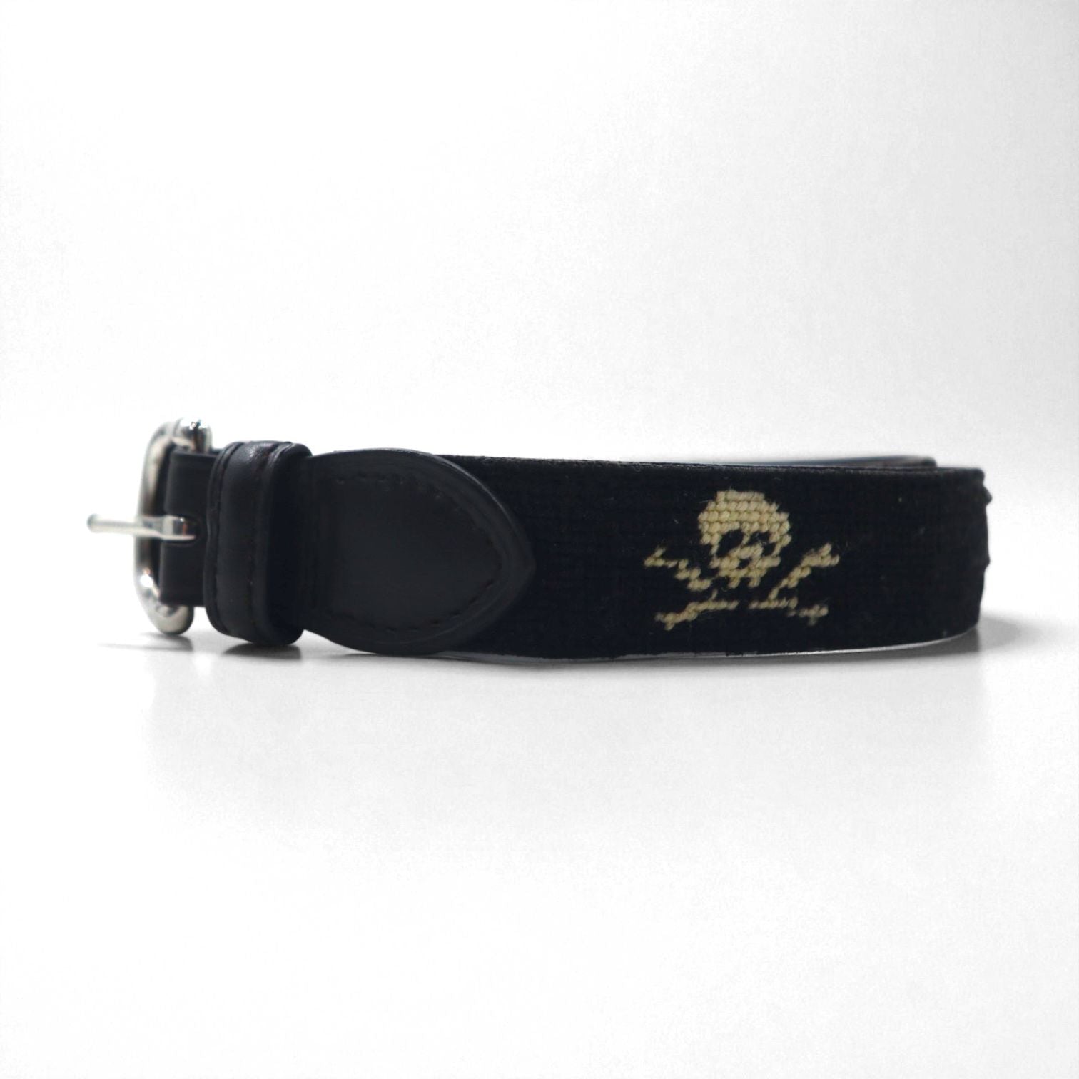 RUGBY Ralph Lauren スカル レザー  ベルト ブラック ウール シルバー バックル