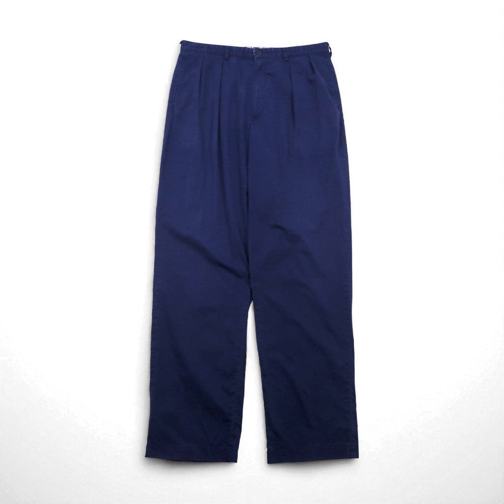 POLO GOLF RALPH LAUREN anni '90 pantalone chino ampio a due pinces L blu navy cotone