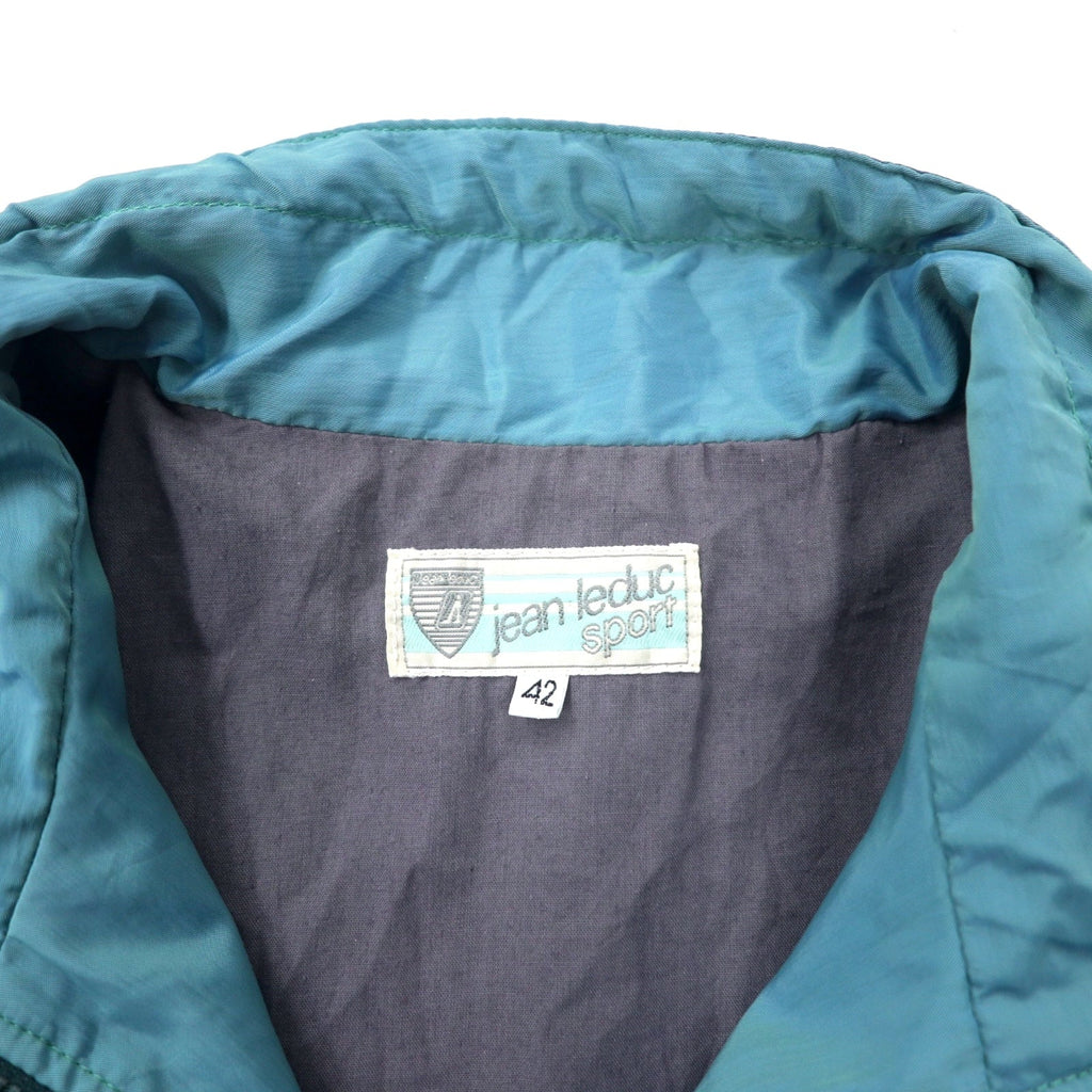Giacca a vento in nylon Jean Leduc Sport anni '80 fantasia all-over, taglia 42, colore verde, poliestere