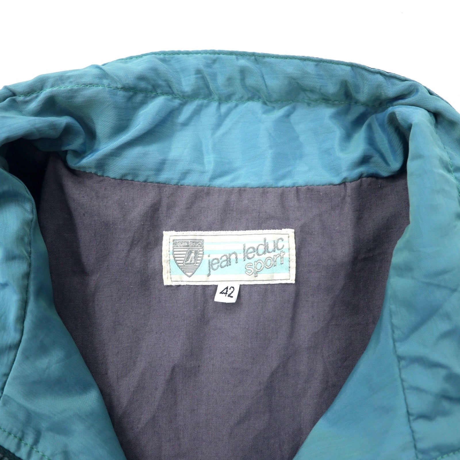 Giacca a vento in nylon Jean Leduc Sport anni '80 fantasia all-over, taglia 42, colore verde, poliestere