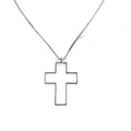 GUCCI Collana a croce aperta pendente in argento SV925 croce 3D, made in Italy