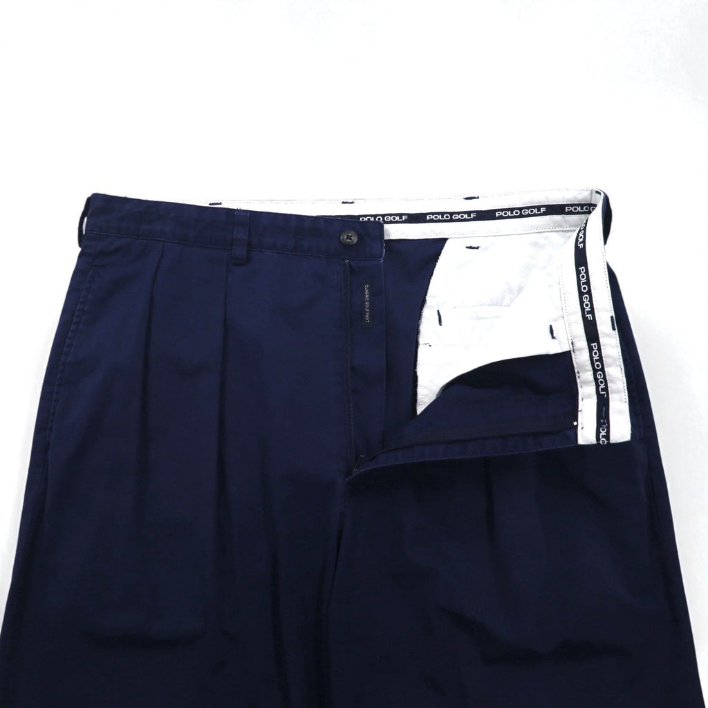 POLO GOLF RALPH LAUREN anni '90 pantalone chino ampio a due pinces L blu navy cotone