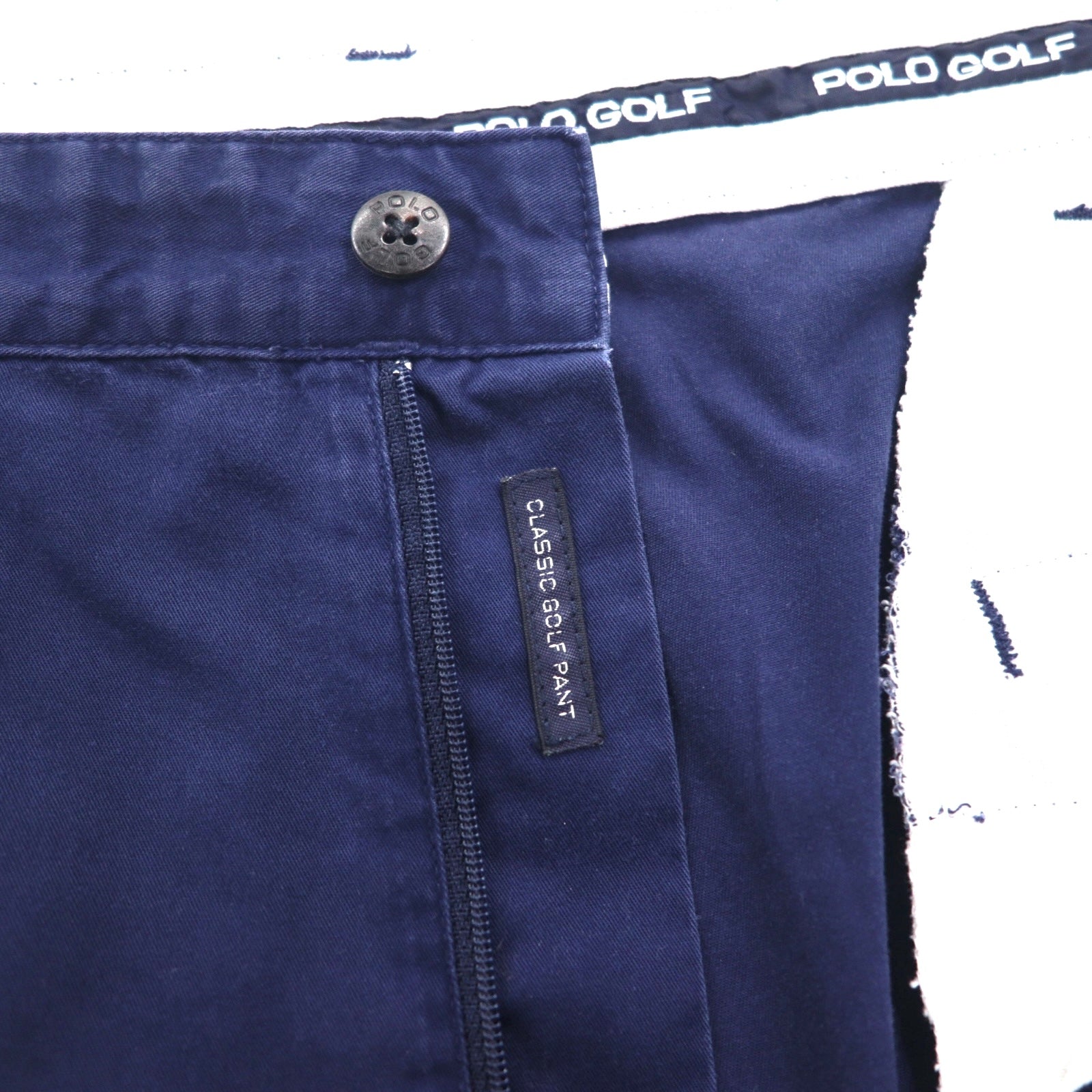 POLO GOLF RALPH LAUREN anni '90 pantalone chino ampio a due pinces L blu navy cotone
