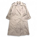 John Weitz trench doppiopetto anni '90 made in Polonia, taglia L, beige, con cintura e fodera rimovibile.