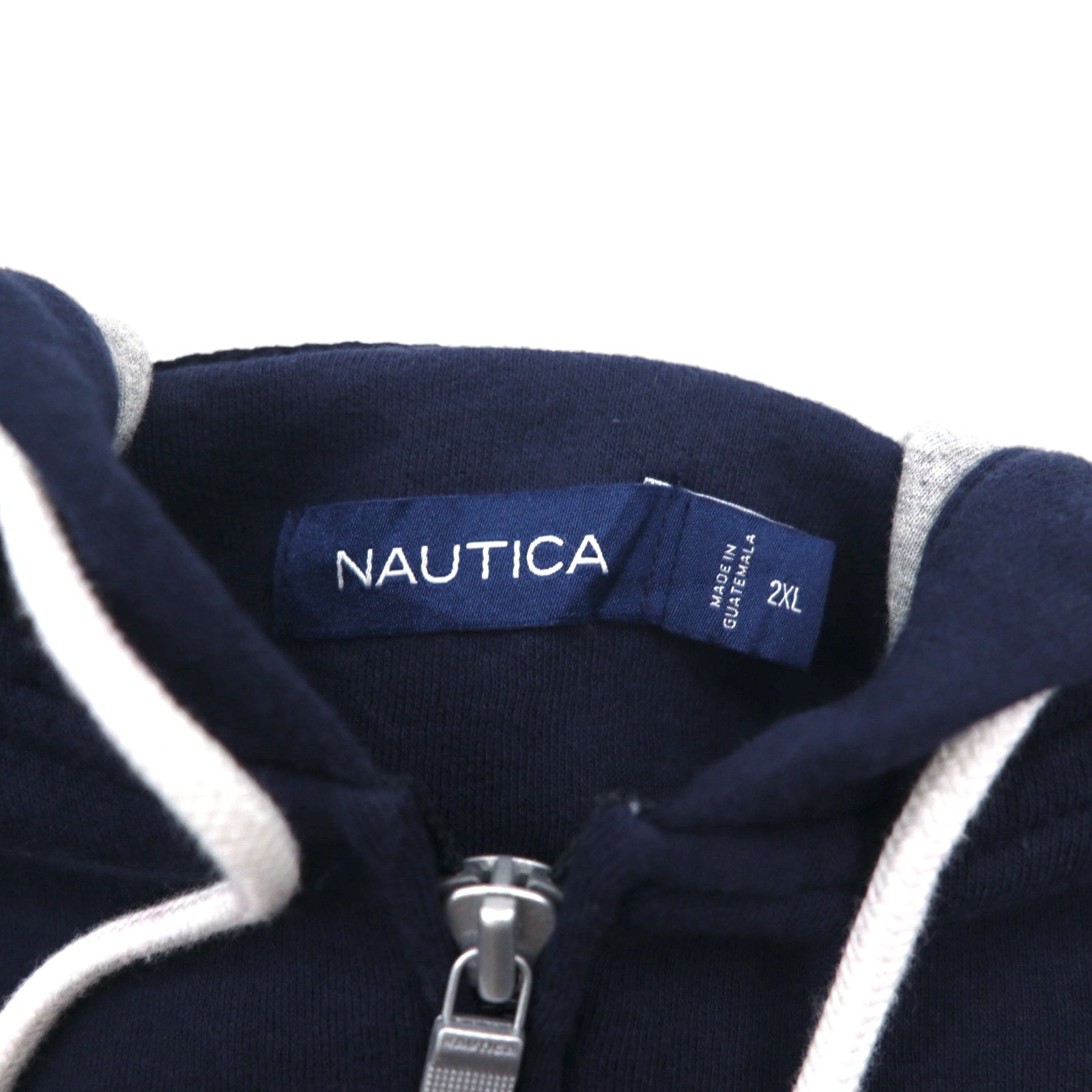 NAUTICA Felpa Full Zip Taglia Grande 2XL Blu Scuro con Interno Felpato e Logo Ricamato