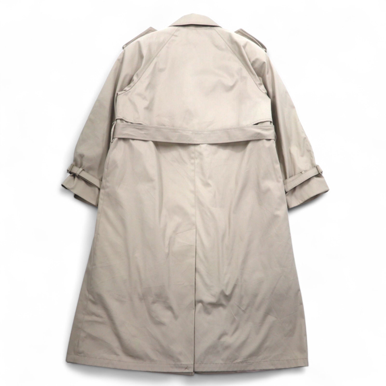 John Weitz trench doppiopetto anni '90 made in Polonia, taglia L, beige, con cintura e fodera rimovibile.