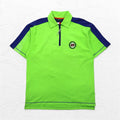 TOMMY HILFIGER 00年代 ハーフジップ ポロシャツ M グリーン ネイビー コットン