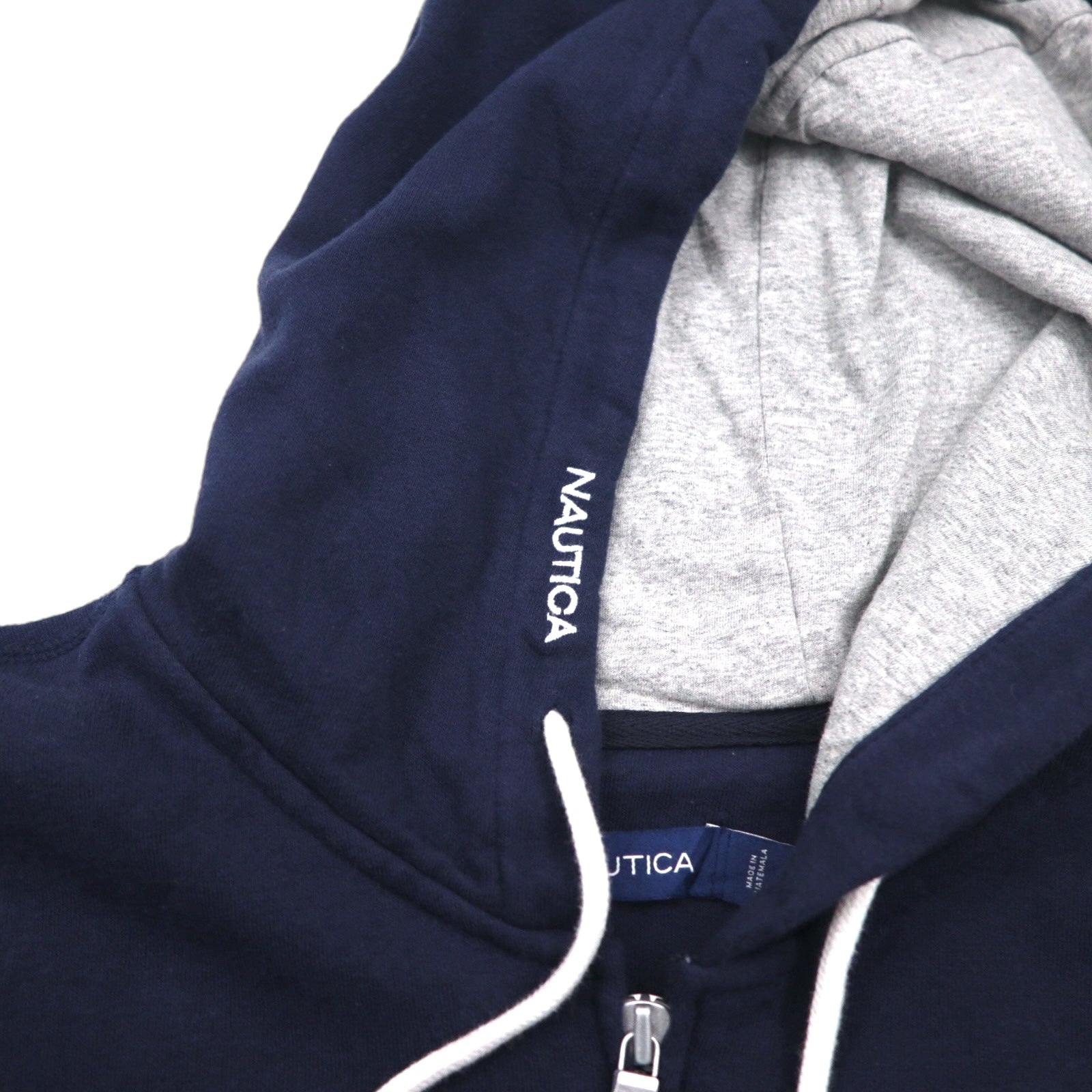 NAUTICA Felpa Full Zip Taglia Grande 2XL Blu Scuro con Interno Felpato e Logo Ricamato