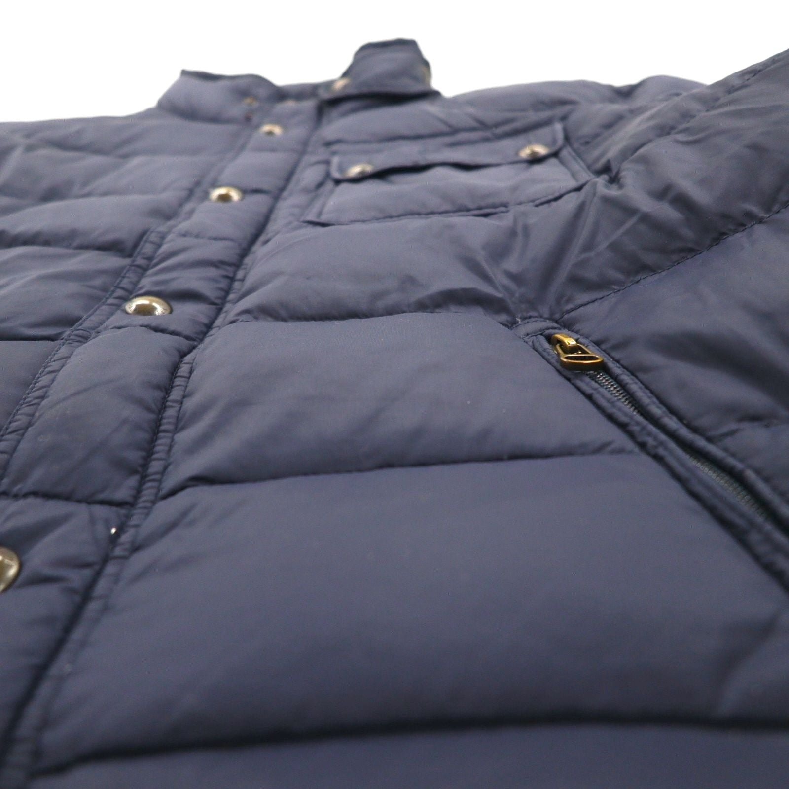 Polo Ralph Lauren ダウンジャケット XL ネイビー チンストラップ 胸ポケット スタンドカラー