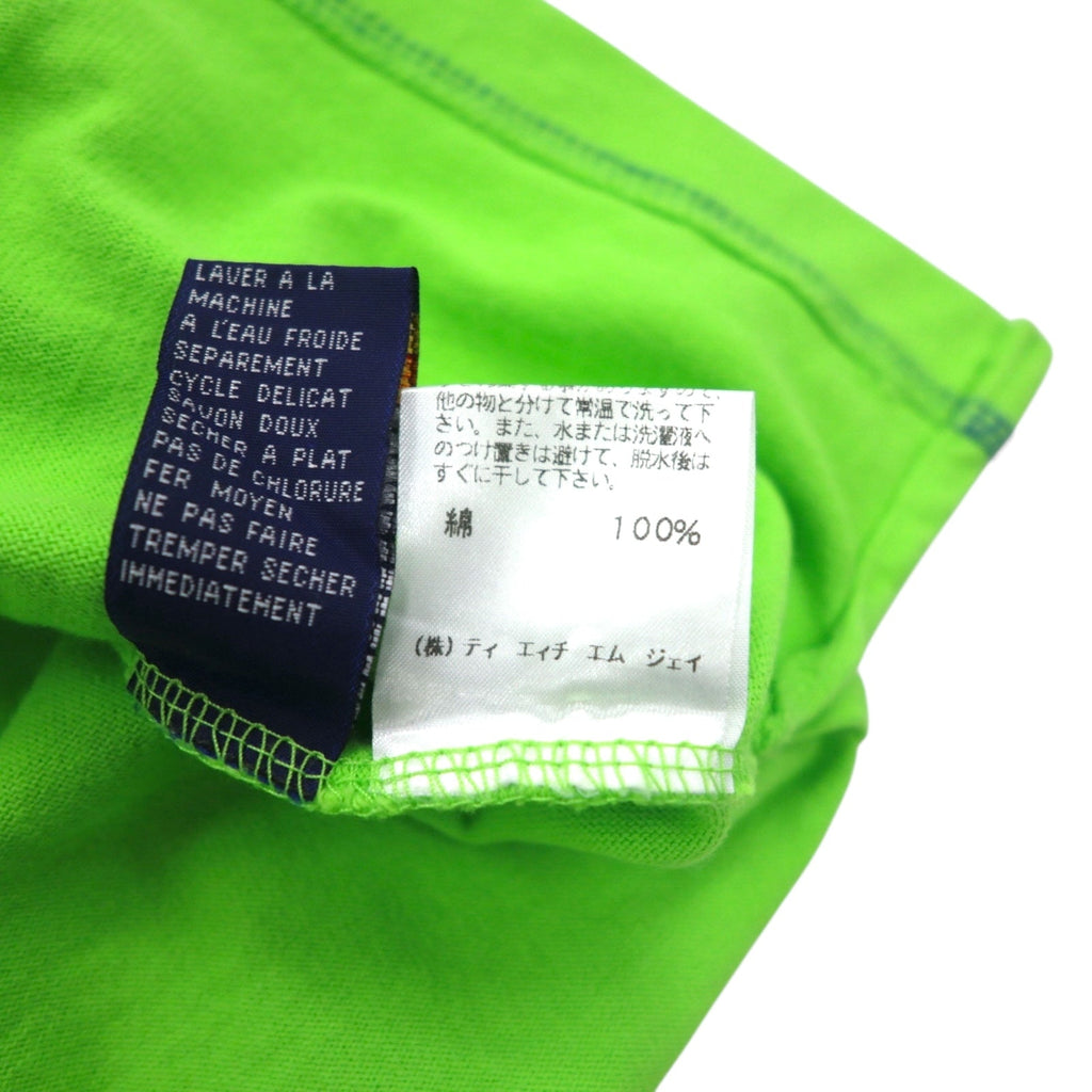 TOMMY HILFIGER 00年代 ハーフジップ ポロシャツ M グリーン ネイビー コットン