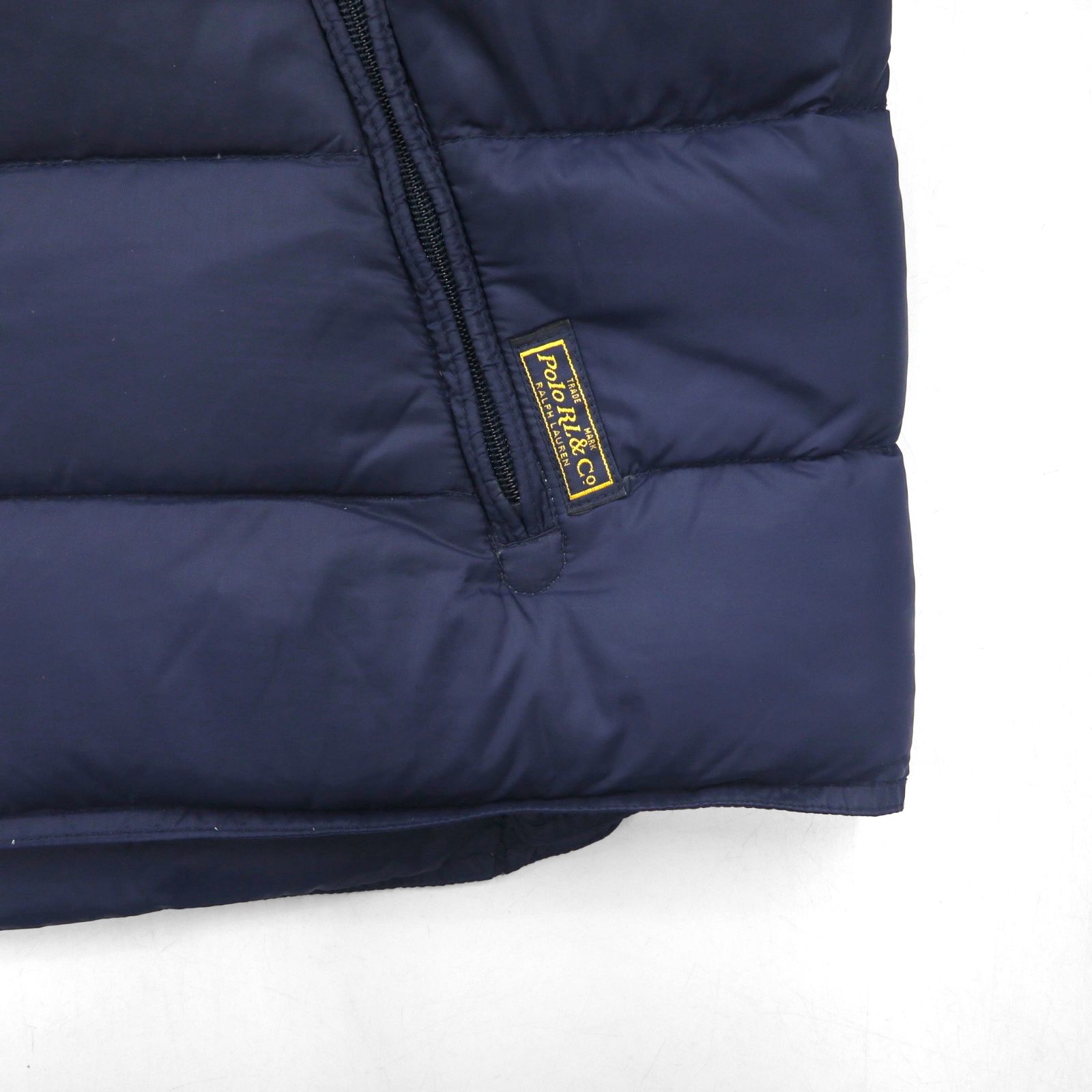 Polo Ralph Lauren ダウンジャケット XL ネイビー チンストラップ 胸ポケット スタンドカラー
