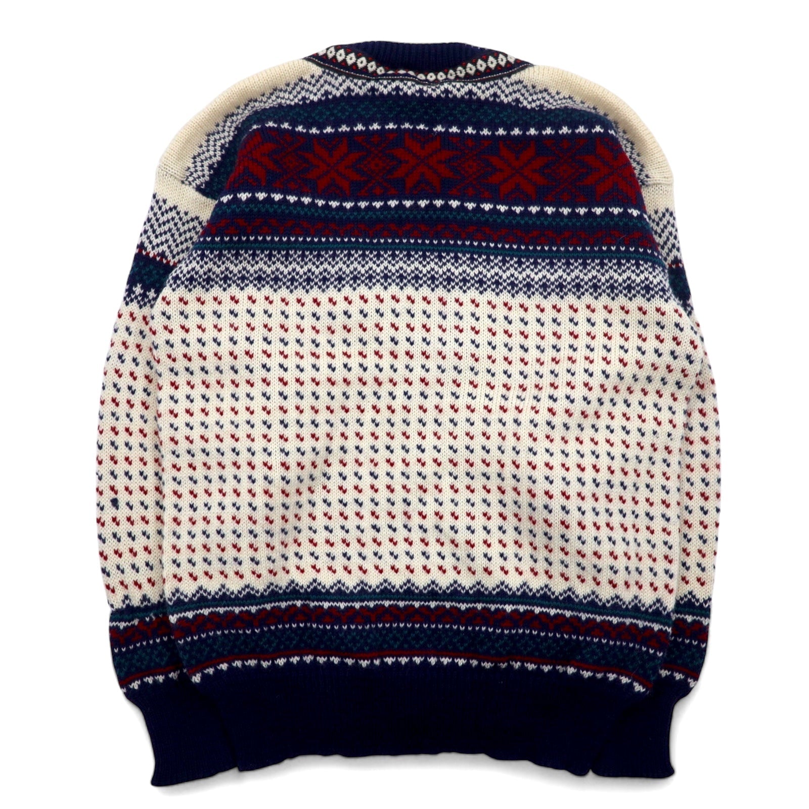 FJORD Cardigan L in maglia tirolese blu navy di lana con motivo nordico, prodotto in Norvegia
