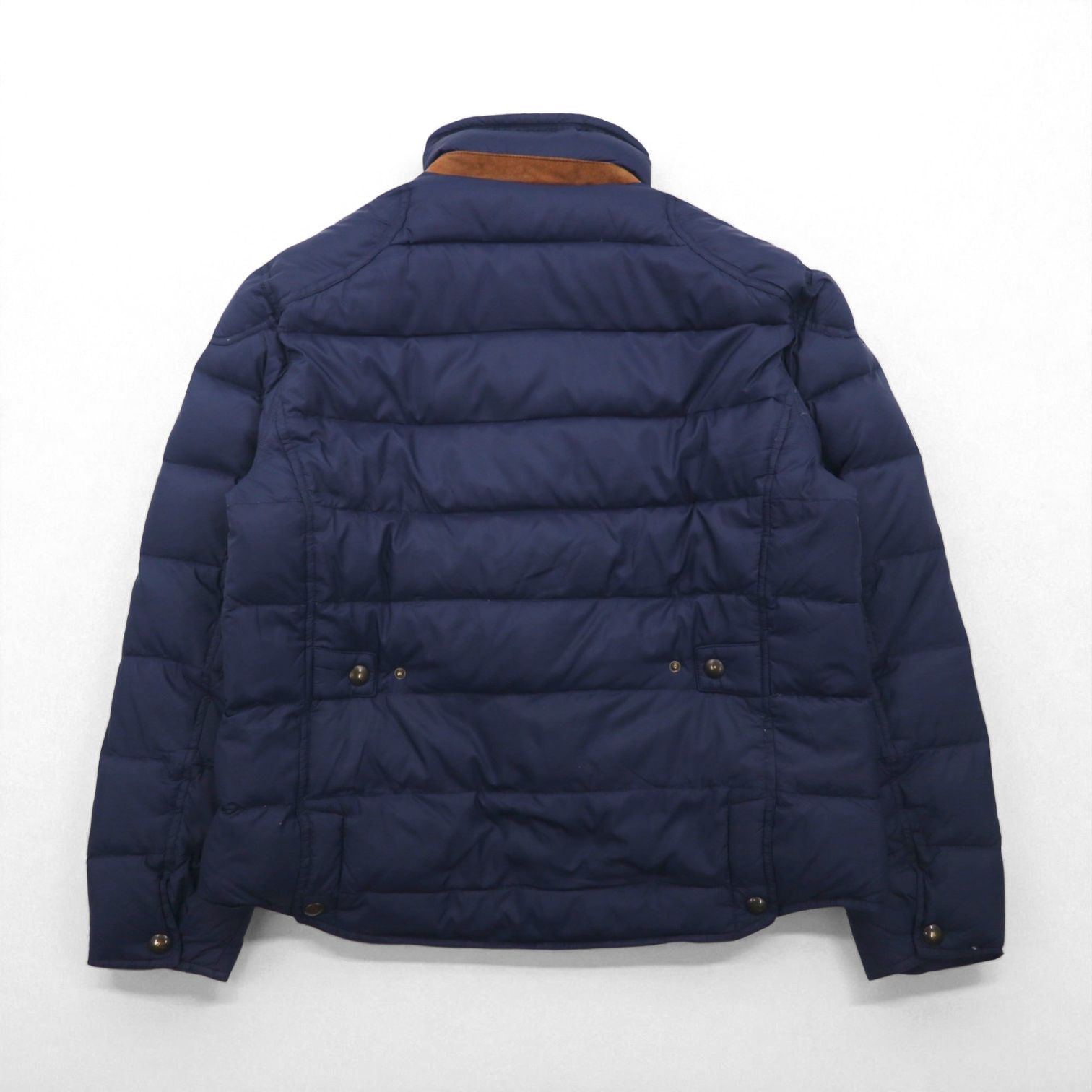 Polo Ralph Lauren ダウンジャケット XL ネイビー チンストラップ 胸ポケット スタンドカラー