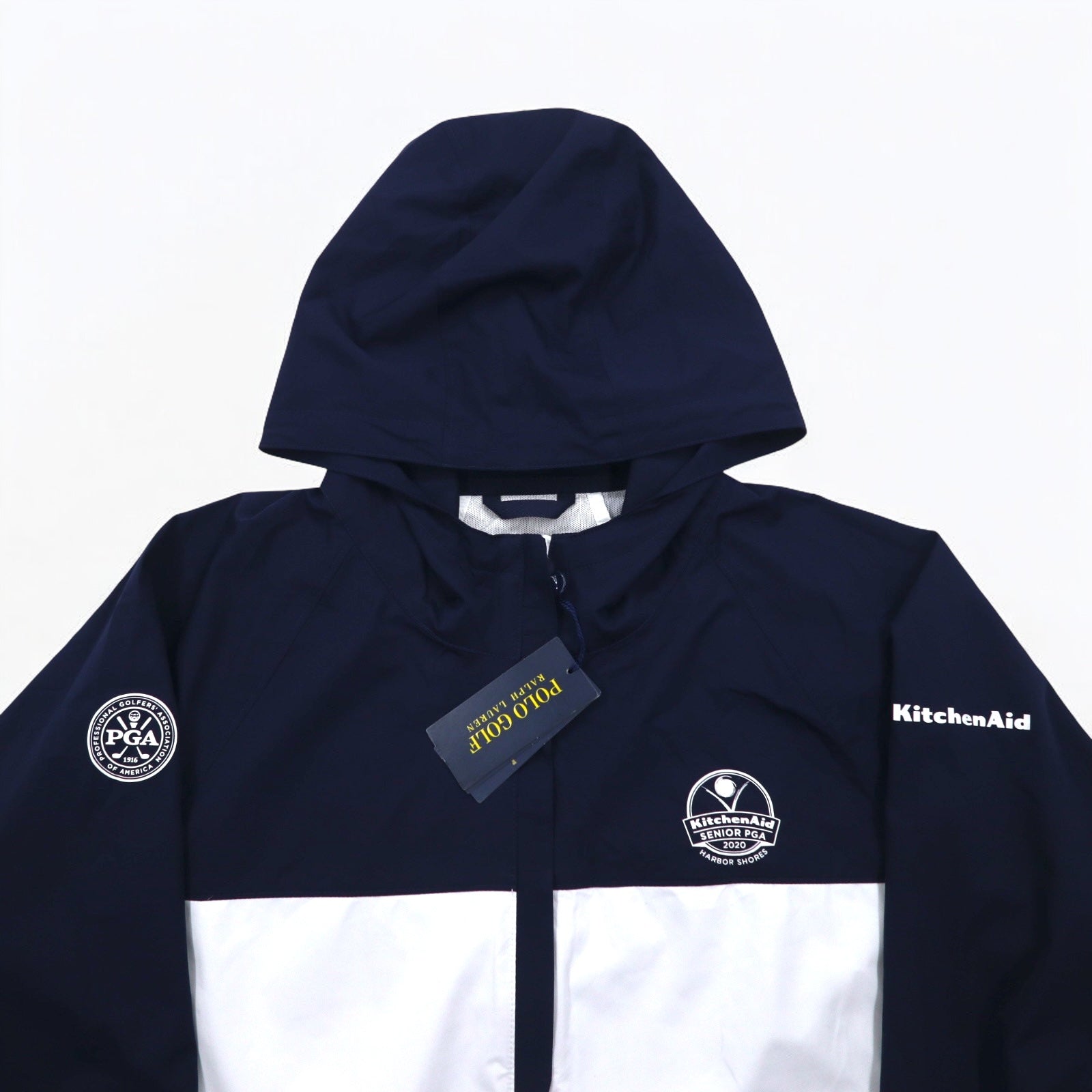 POLO GOLF RALPH LAUREN シェルパーカー ナイロンジャケット XL ネイビー 防水 パッカブル ダブルジップ W PGA 2020 Kitchen Aid 未使用品