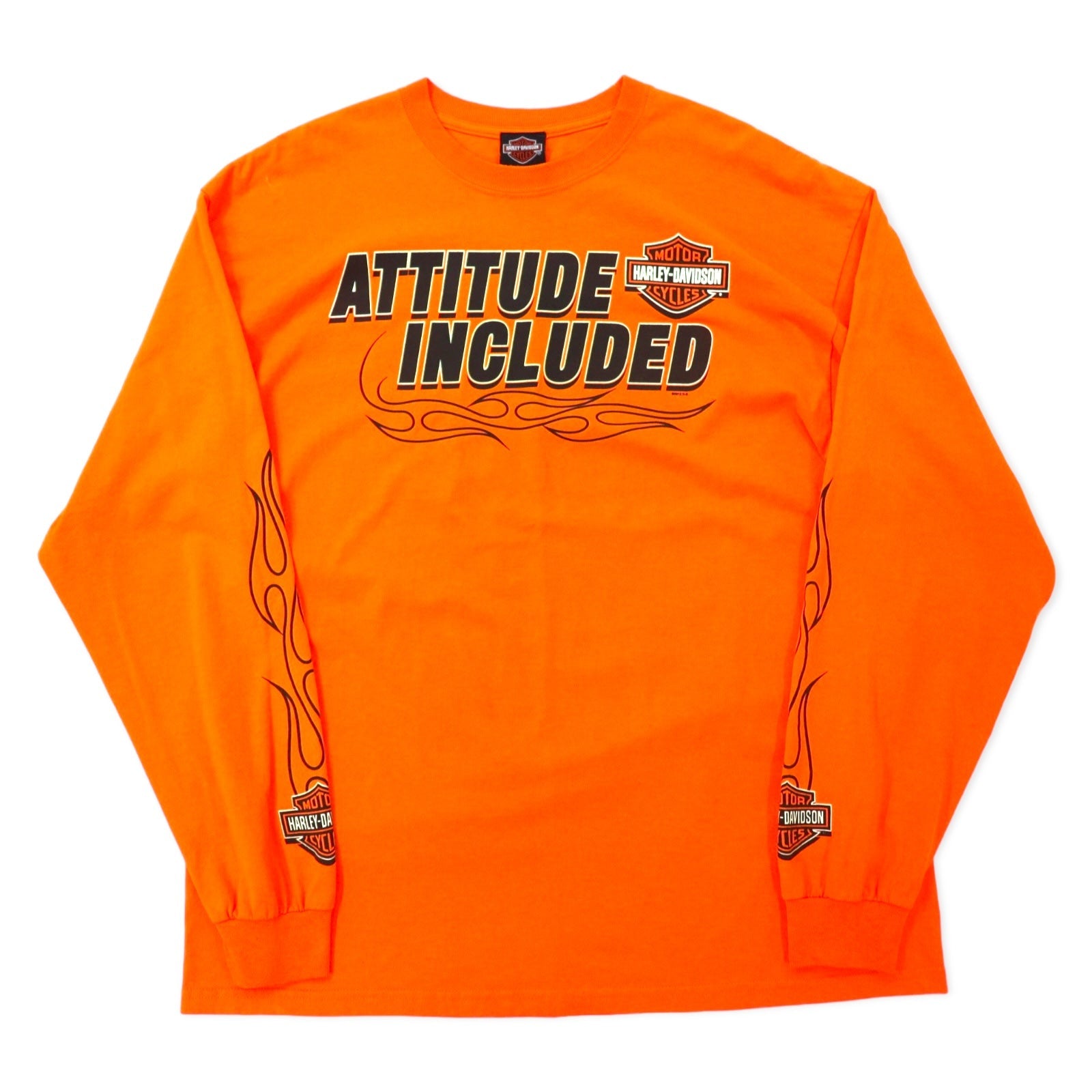 HARLEY DAVIDSON Maglietta a maniche lunghe con motivo Fire Design L/S T-shirt XL Arancione Cotone ATTITUDE INCLUDED Taglia grande