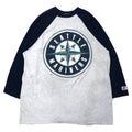 T-shirt a maniche raglan LOGO ATHLETIC MLB anni '90, Made in USA, XL, grigio navy, cotone, Mariners, taglia grande