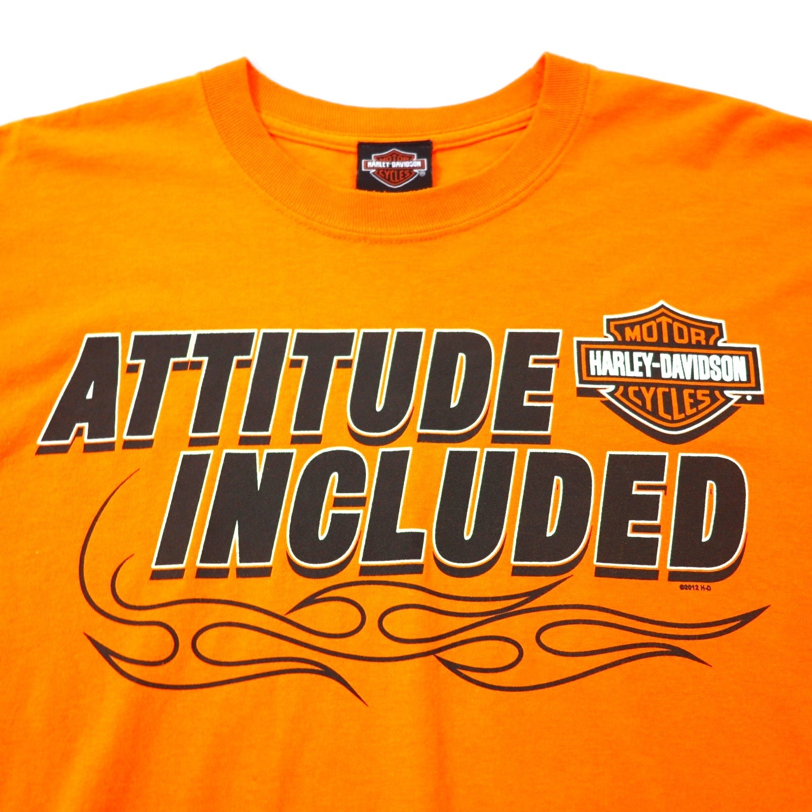 HARLEY DAVIDSON Maglietta a maniche lunghe con motivo Fire Design L/S T-shirt XL Arancione Cotone ATTITUDE INCLUDED Taglia grande