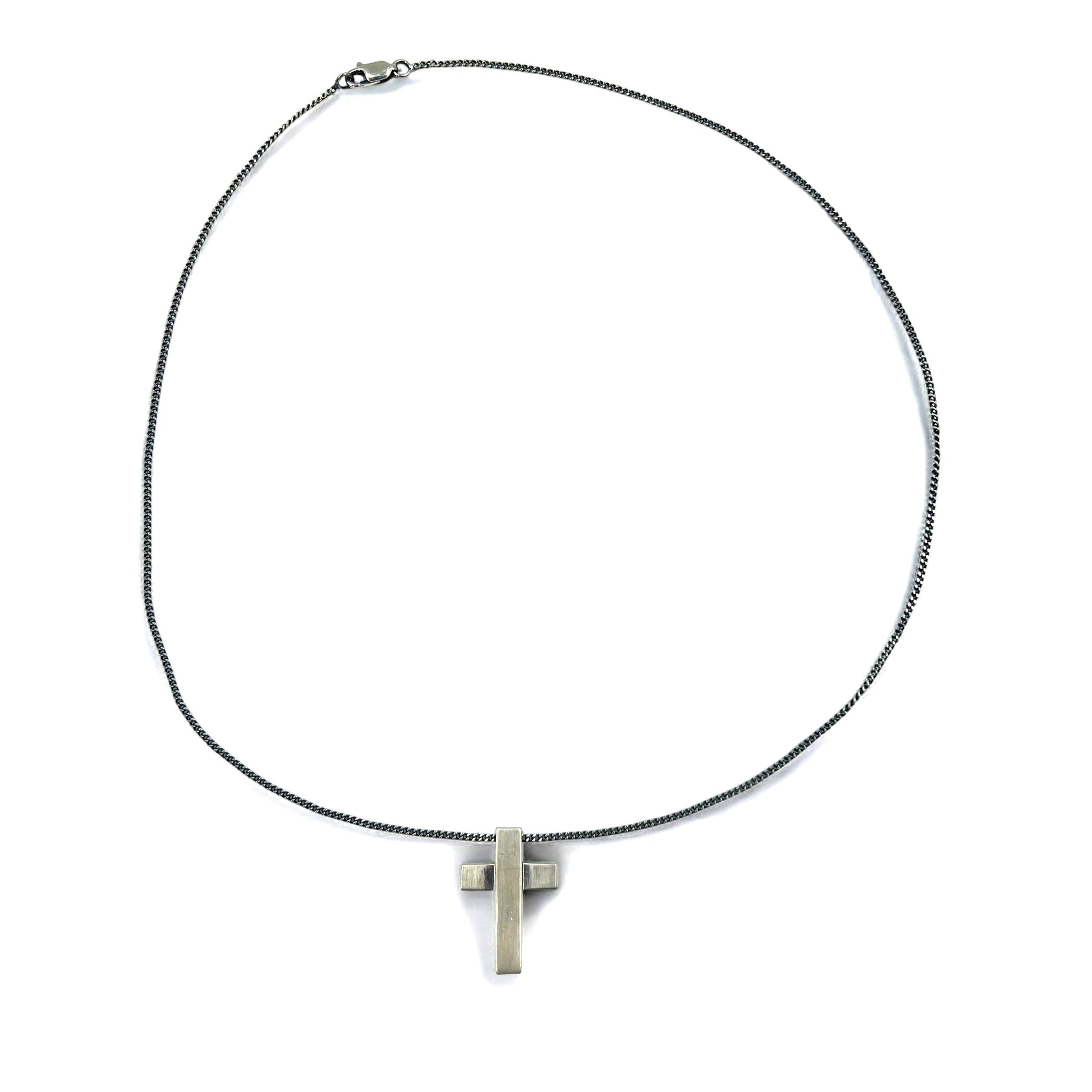 GUCCI - Collana/Girocollo con ciondolo a croce "Fancy" in argento sterling 925, Made in Italy
