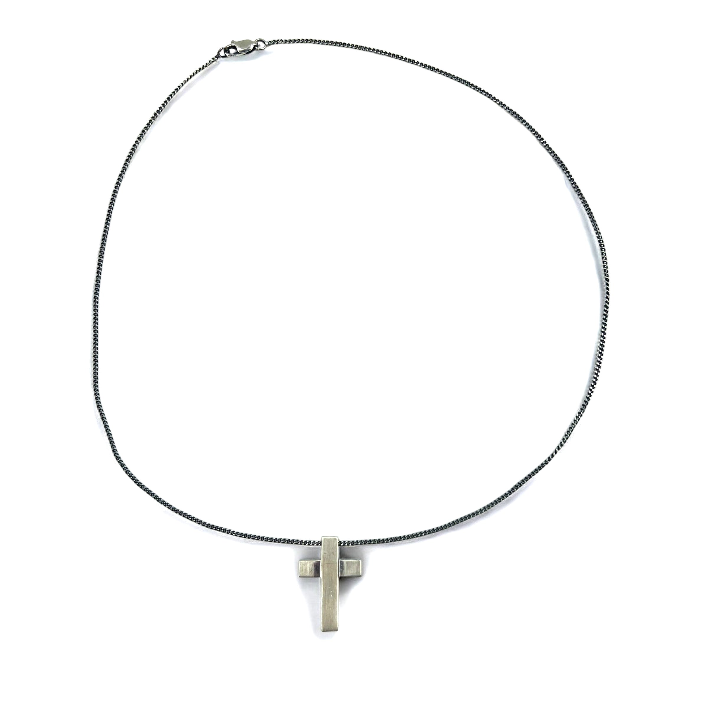 GUCCI - Collana/Girocollo con ciondolo a croce "Fancy" in argento sterling 925, Made in Italy