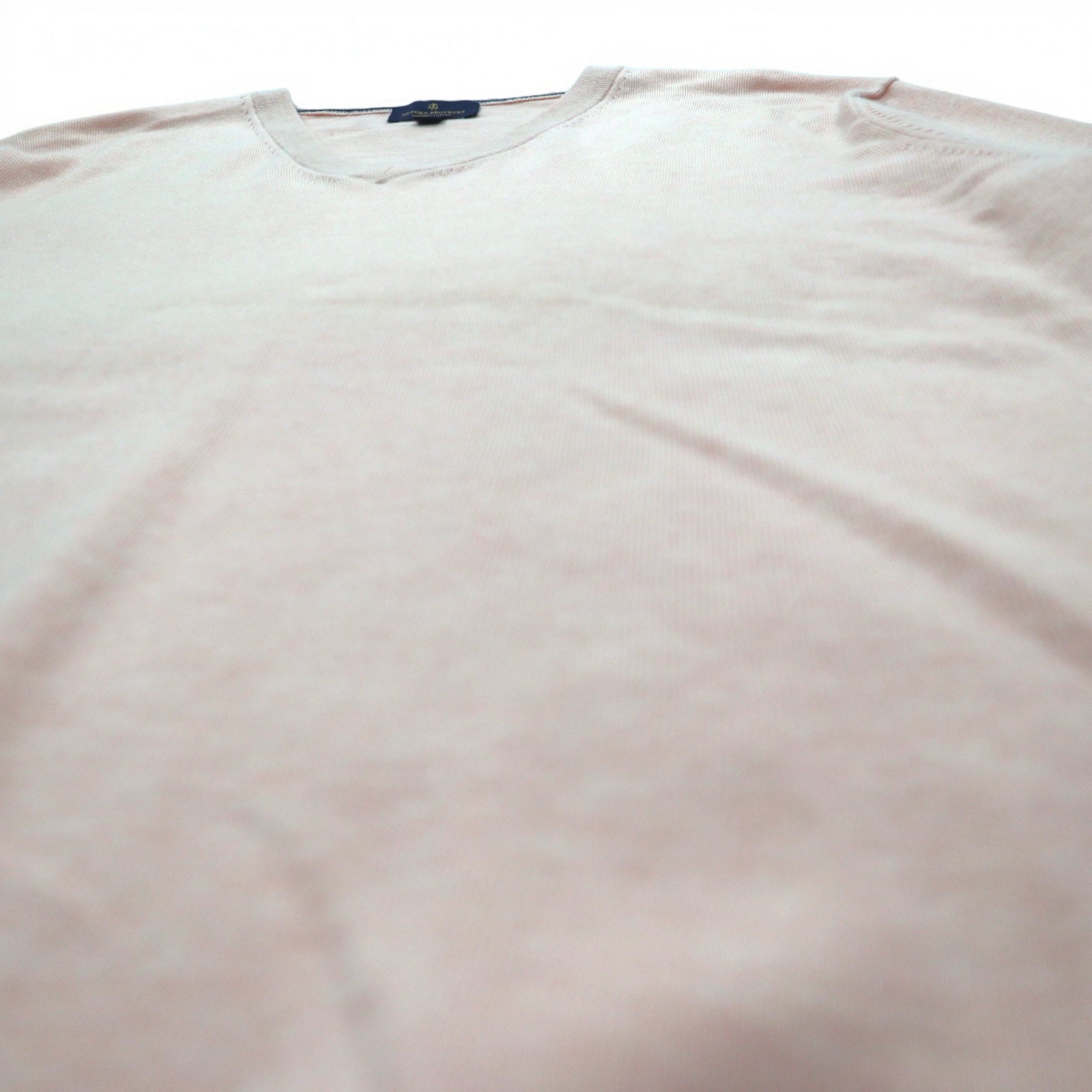 BROOKS BROTHERS Maglione a V in cotone Supima, taglia XL, beige