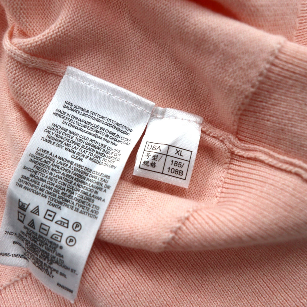 BROOKS BROTHERS Maglione a V in cotone Supima, taglia XL, beige