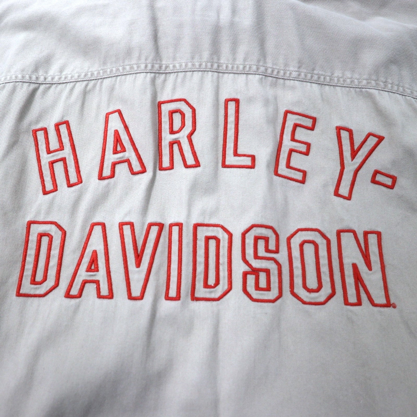 Camicia HARLEY DAVIDSON in twill di cotone con logo ricamato sul retro, 2XL, beige, taglia grande