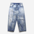 ANCELLM Jeans affusolati in denim selvedge a 5 tasche, colore indaco, taglia L, con finitura vintage ANC-PT03-B