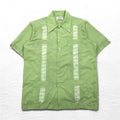 Camicia cubana DON ROMEO anni '70 L verde poliestere cotone multi-tasche