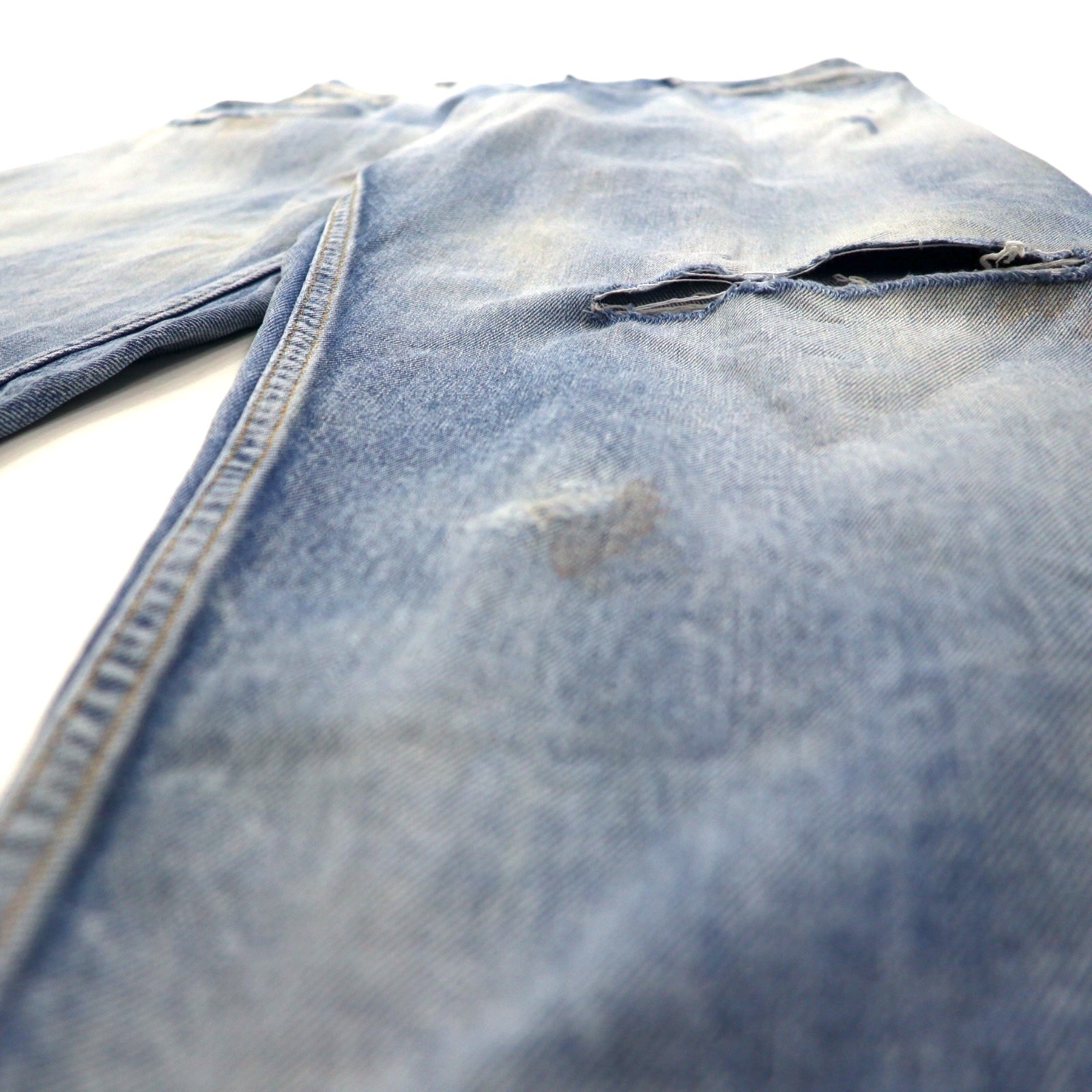 ANCELLM Jeans affusolati in denim selvedge a 5 tasche, colore indaco, taglia L, con finitura vintage ANC-PT03-B