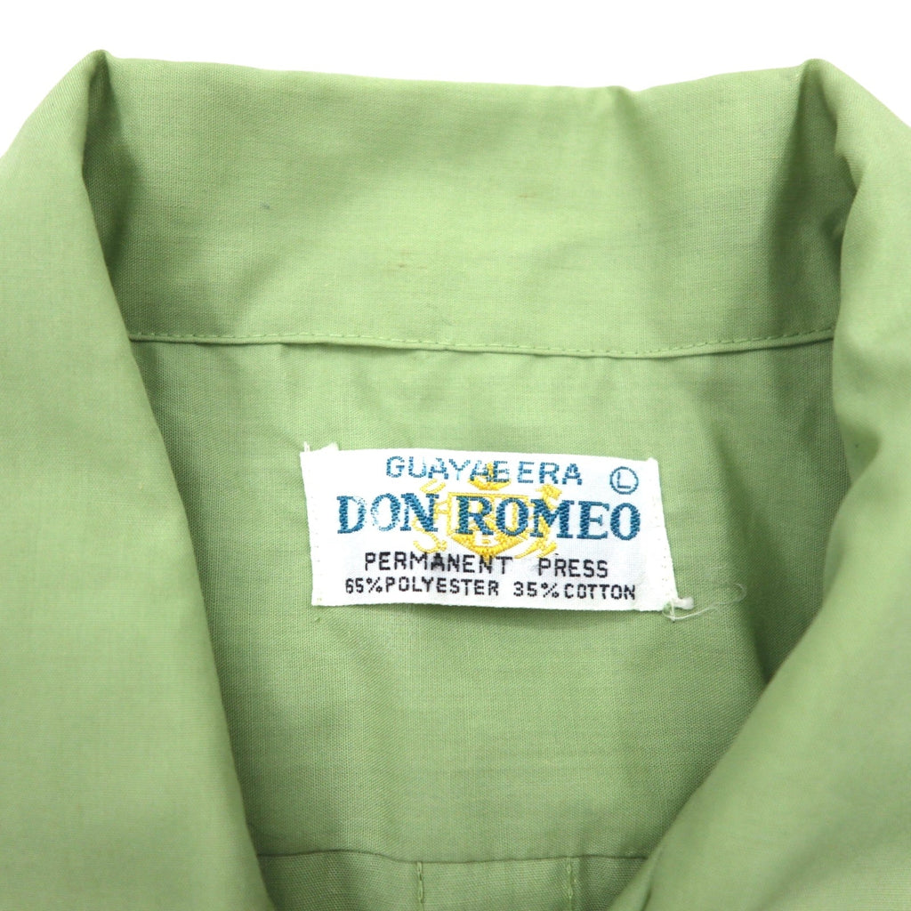 Camicia cubana DON ROMEO anni '70 L verde poliestere cotone multi-tasche
