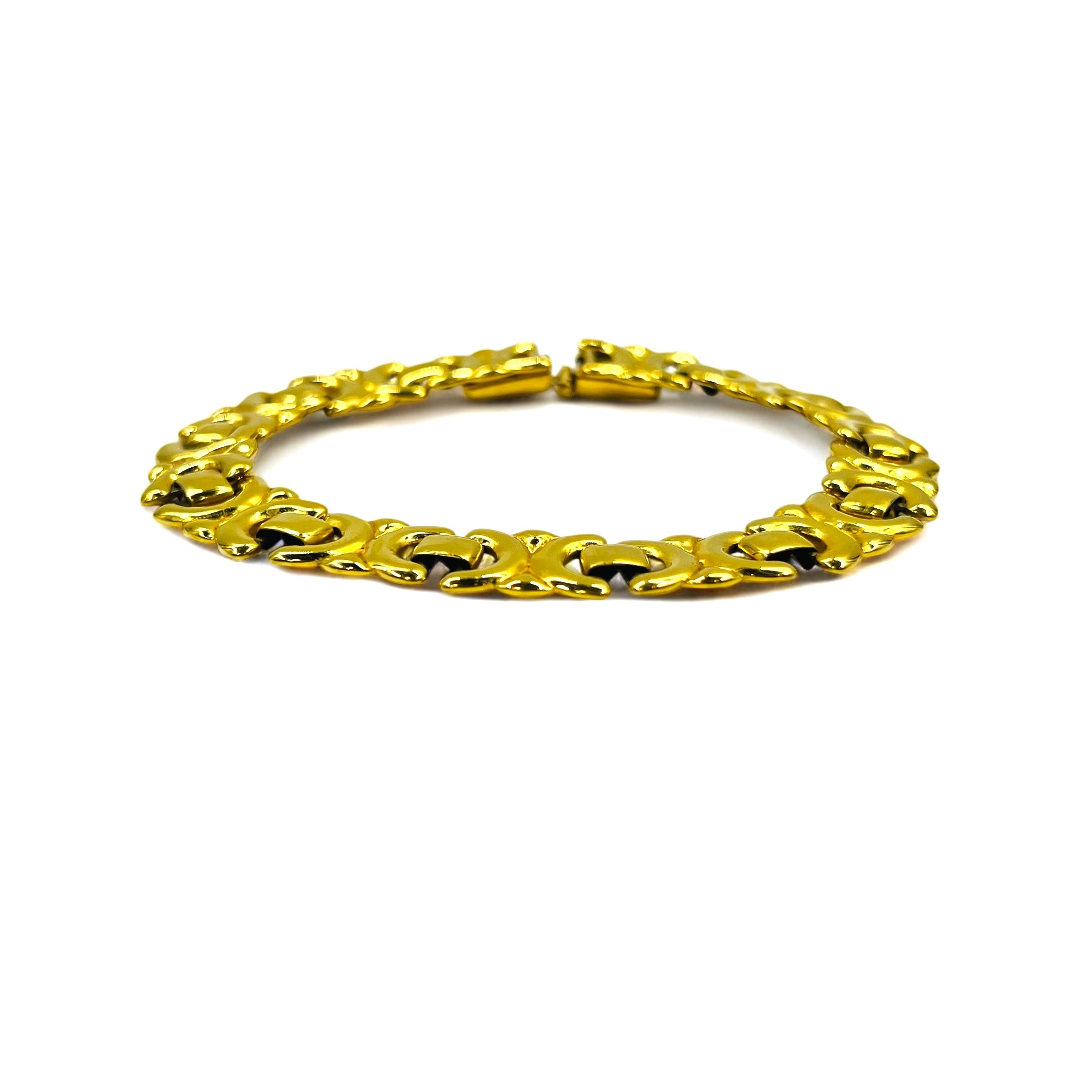 CELINE Bracciale vintage in oro con Triomphe, Made in Italy