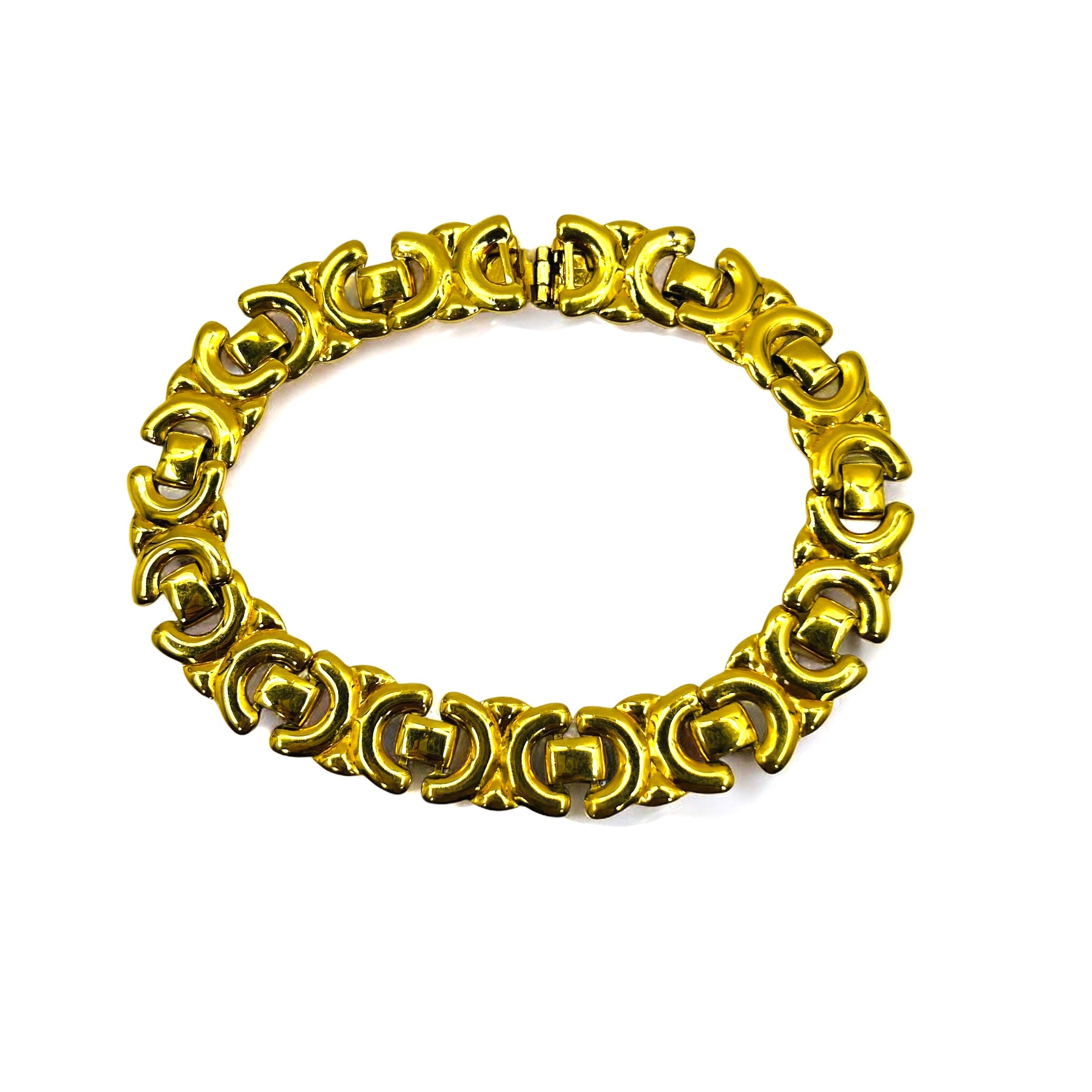 CELINE Bracciale vintage in oro con Triomphe, Made in Italy