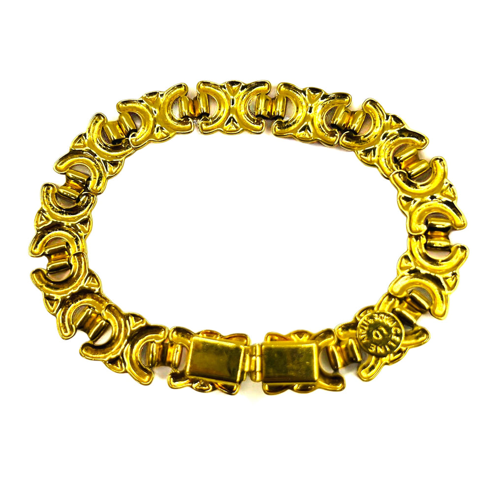 CELINE Bracciale vintage in oro con Triomphe, Made in Italy