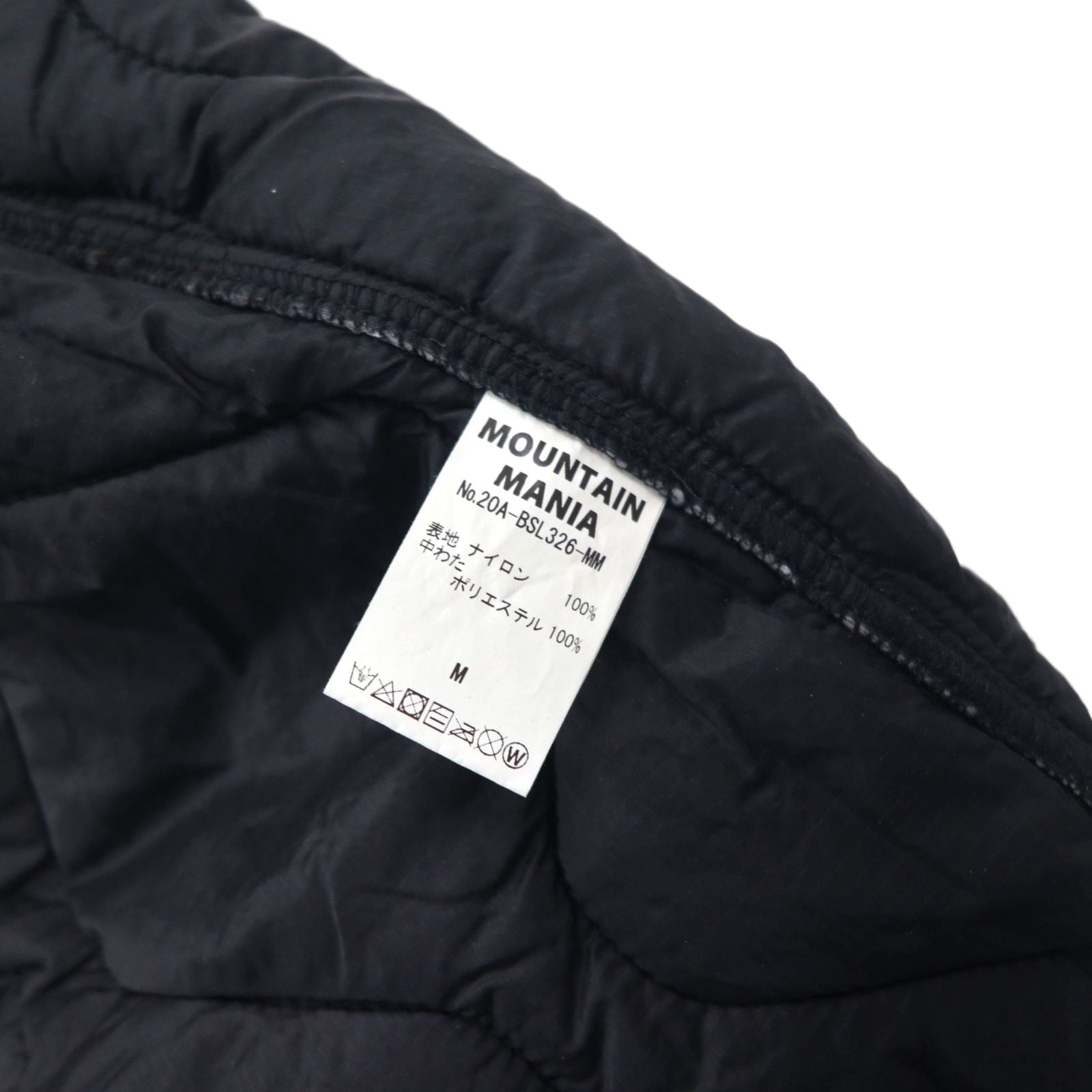 MOUNTAIN MANIA キルティングライナージャケット M ブラック 中綿 20A-BSL326-MM