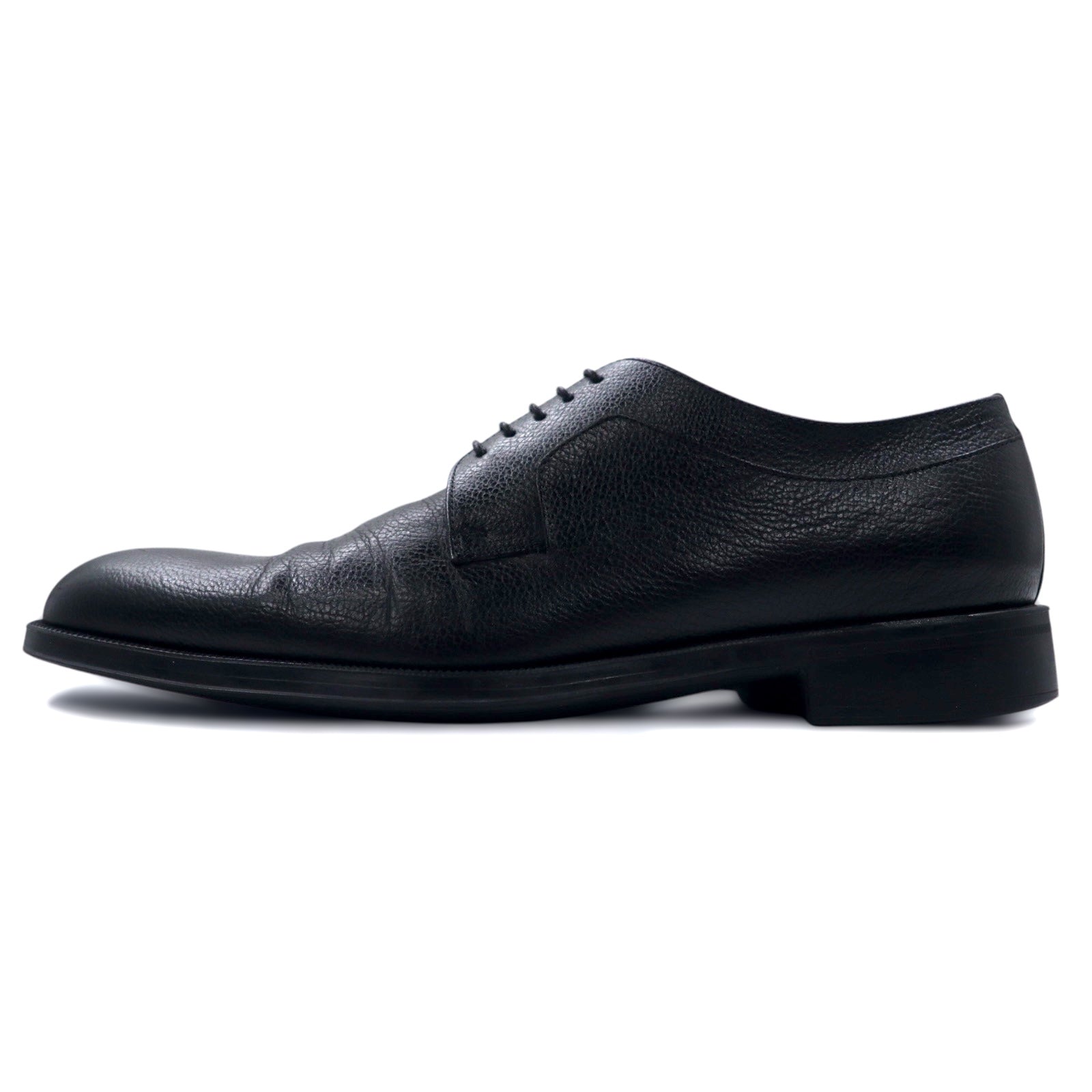 Salvatore Ferragamo Scarpe eleganti Derby 26 cm nere in pelle martellata 0478 B17 Made in Italy