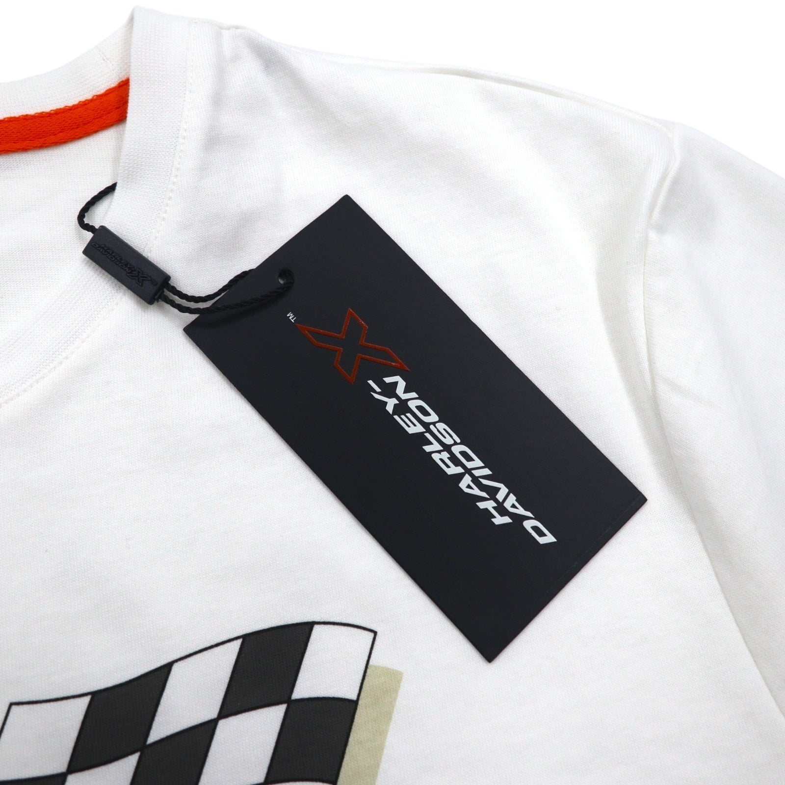 T-shirt HARLEY DAVIDSON stampa a scacchi 2XL bianca cotone Nuovo
